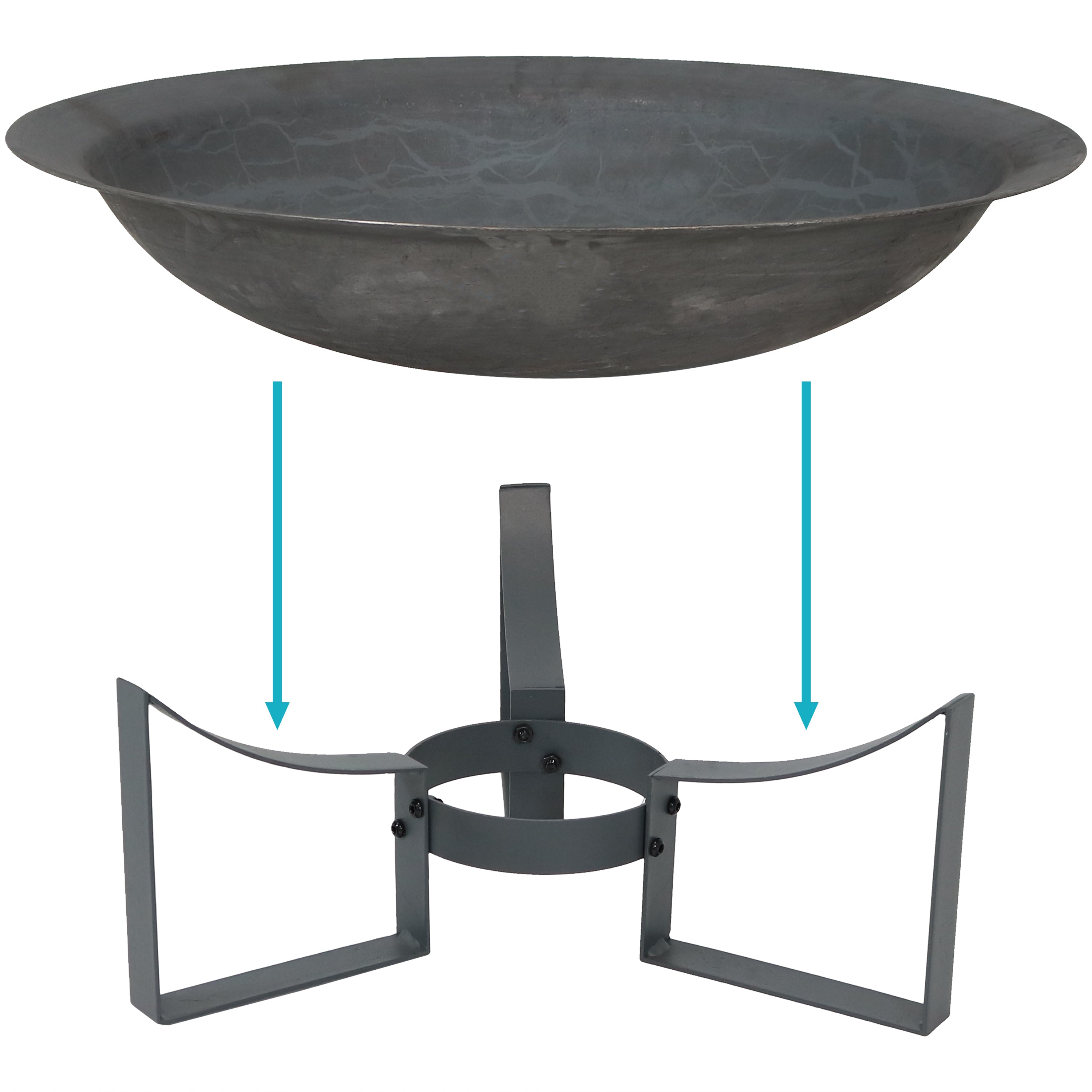 Modern Cast Iron Fire Pit Bowl with Stand - 23