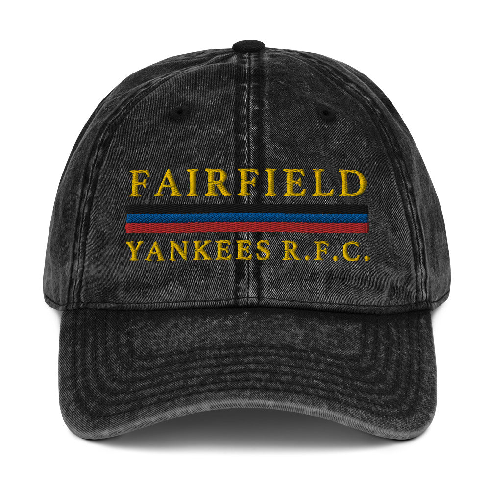 Fairfield Yankees RFC Vintage Twill Baseball Cap - Retro Style Adjustable Cotton Hat for Men & Women - Perfect for Baseball Games, Sports Events & Casual Outfits