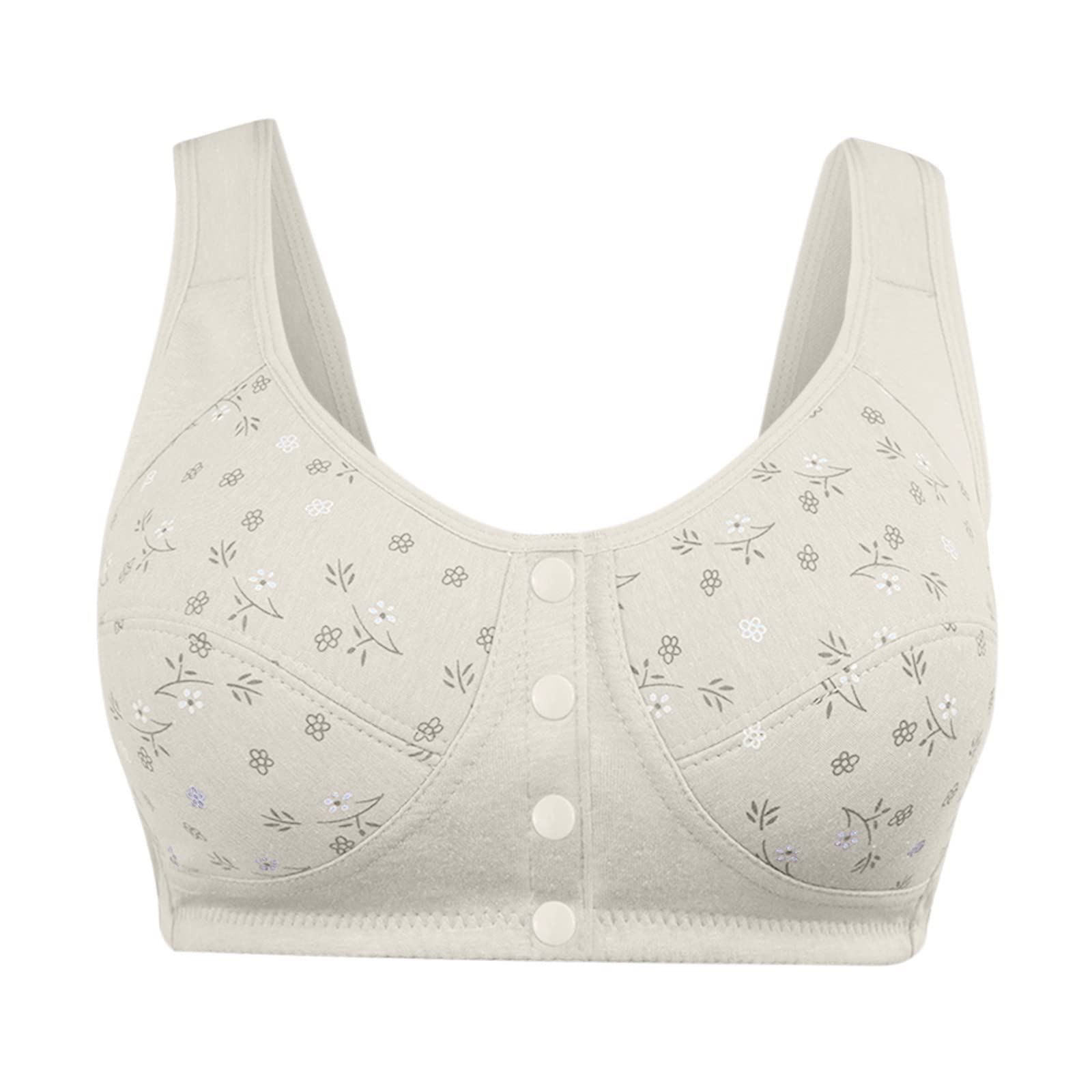 **Plus Size Front Close Wireless Sports Bras for Women - Full Figure Support, Padded Bralette with Snap Closure - Perfect for Yoga, Gym & Everyday Comfort**