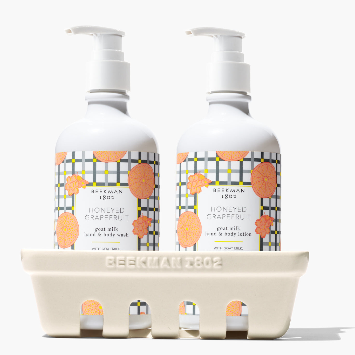 Organic Honeyed Grapefruit Gift Set - 2 Pack Glass Jars with Wooden Caddy | Perfect for Tea, Cocktails & Gourmet Cooking | Thoughtful Housewarming & Hostess Gift
