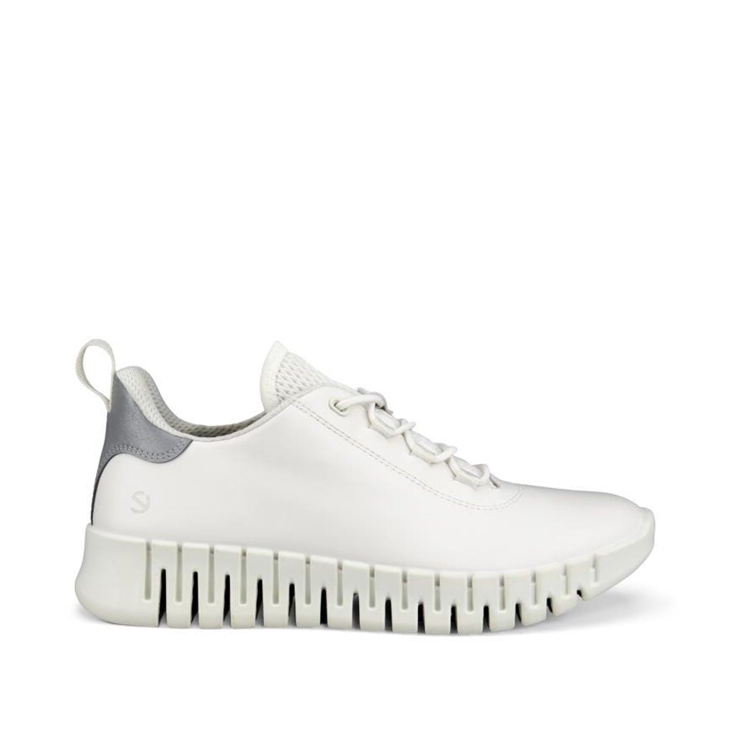 ECCO Women's Gruuv Sneaker Lea - White/Light Grey | Comfortable Casual Walking Shoes for Women | Perfect for Work, Travel & Everyday Wear
