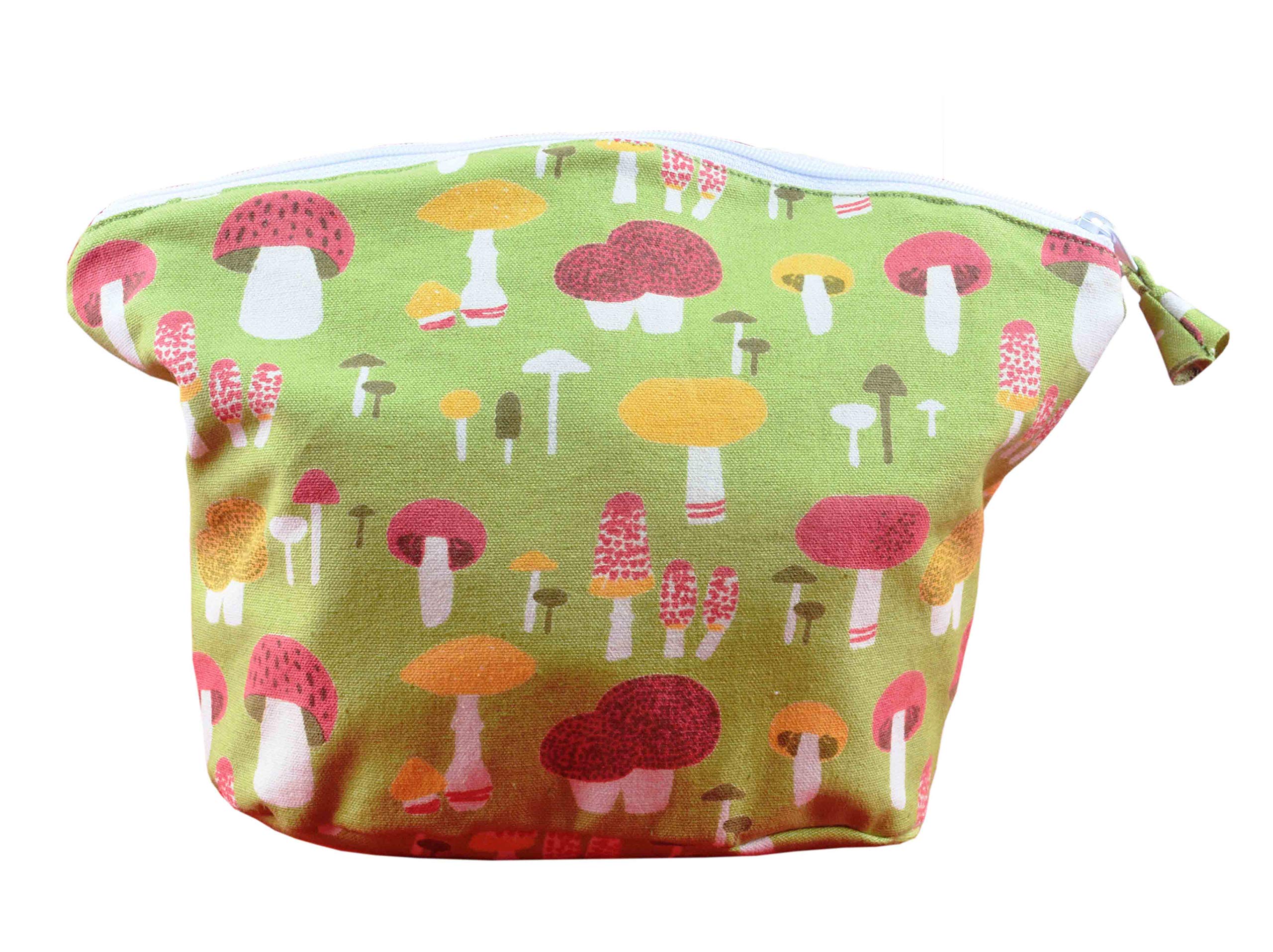 HVE Women's Mushroom Print Makeup Bag | Waterproof Cosmetic Pouch for Travel & Daily Use | Toiletry Organizer for Makeup Brushes & Accessories | Perfect Gift for Girls & Women (9.8x5.7x2.8 inches) | Great for Travel, Gym & Home Storage