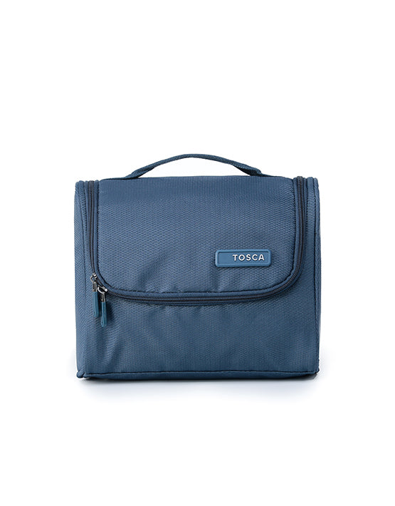 Tosca SO LITE Hanging Wetpack - Lightweight Travel Toiletry Bag for Women & Men, Waterproof Hanging Cosmetic Organizer (Blue) - Perfect for Camping, Gym, Beach & Airplane Travel