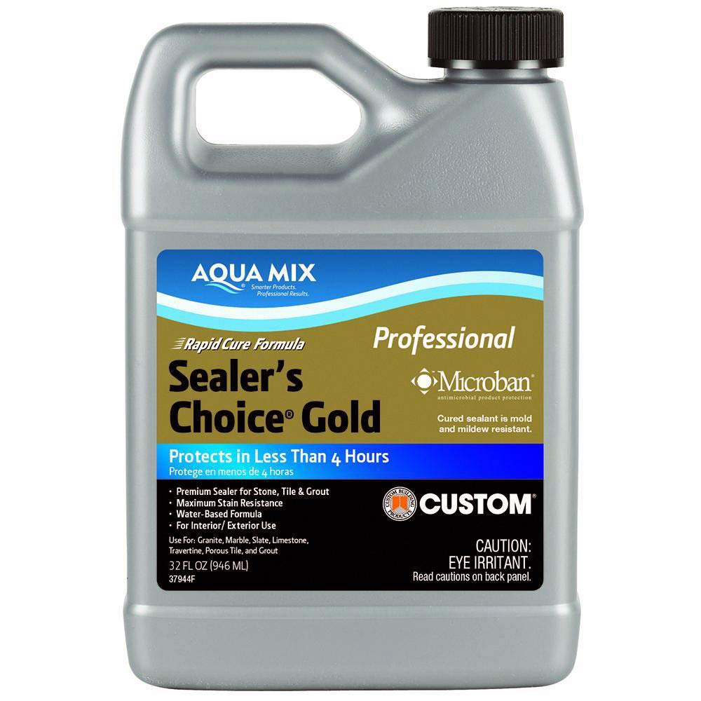 Aqua Mix Sealer's Choice Gold Quart - 32 Ounce Water-Based Penetrating Sealer for Natural Stone & Tile - Perfect for Showers, Countertops & Floors