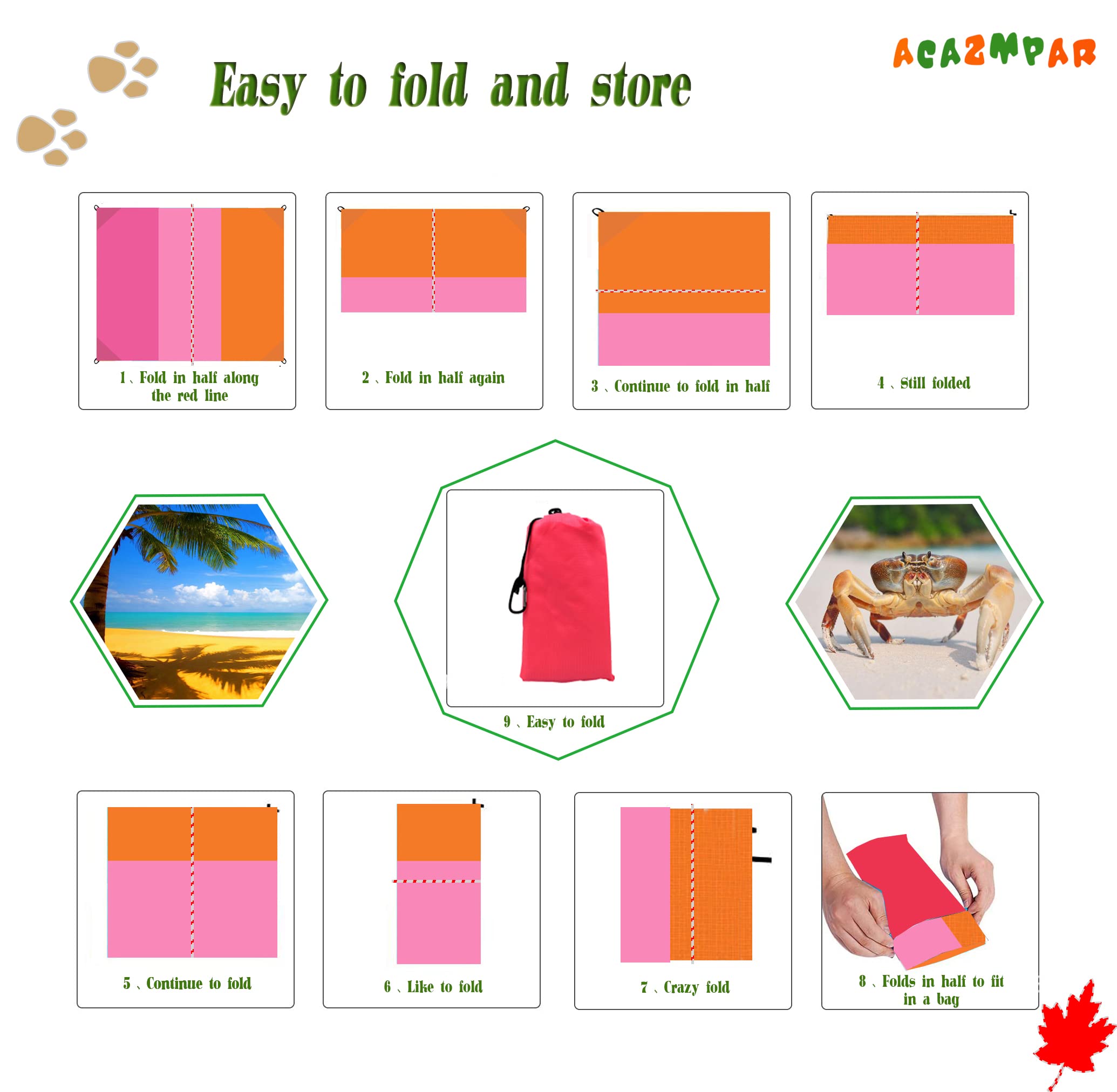 Waterproof Sandproof Beach Blanket - Extra Large 79