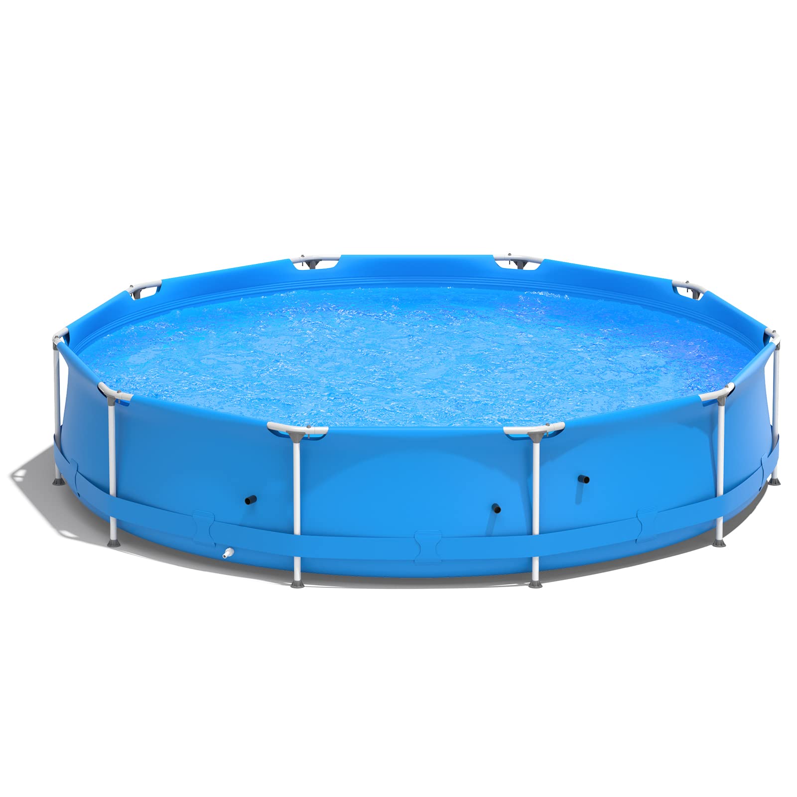 GYMAX 12ft x 31.5inch Above Ground Steel Frame Swimming Pool with Cover | Durable Outdoor Backyard Pool for Adults & Kids | Perfect for Summer Fun, Family Gatherings & Backyard Parties