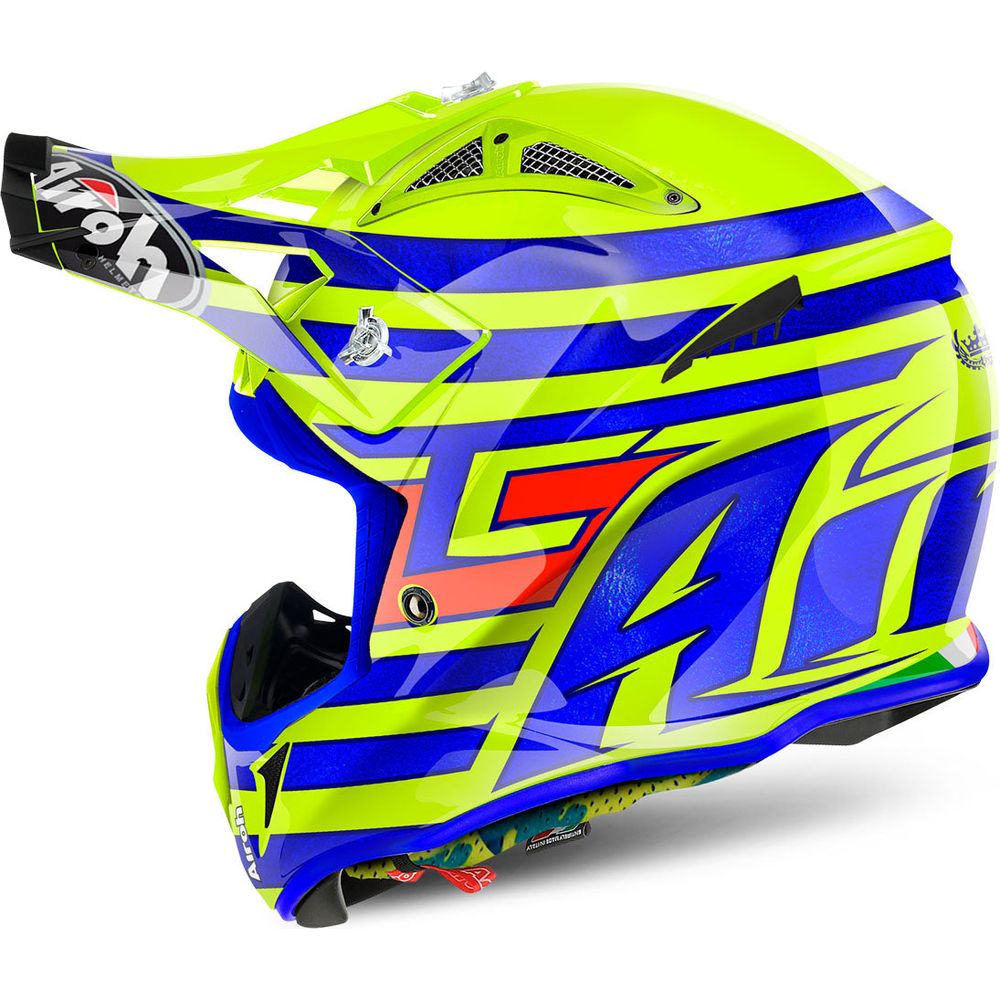 Airoh Aviator 2.2 Cairoli Qatar Yellow Motorcycle Helmet - Lightweight DOT Certified Off-Road MX Motocross Dirt Bike Gear for Racing & Trail Riding