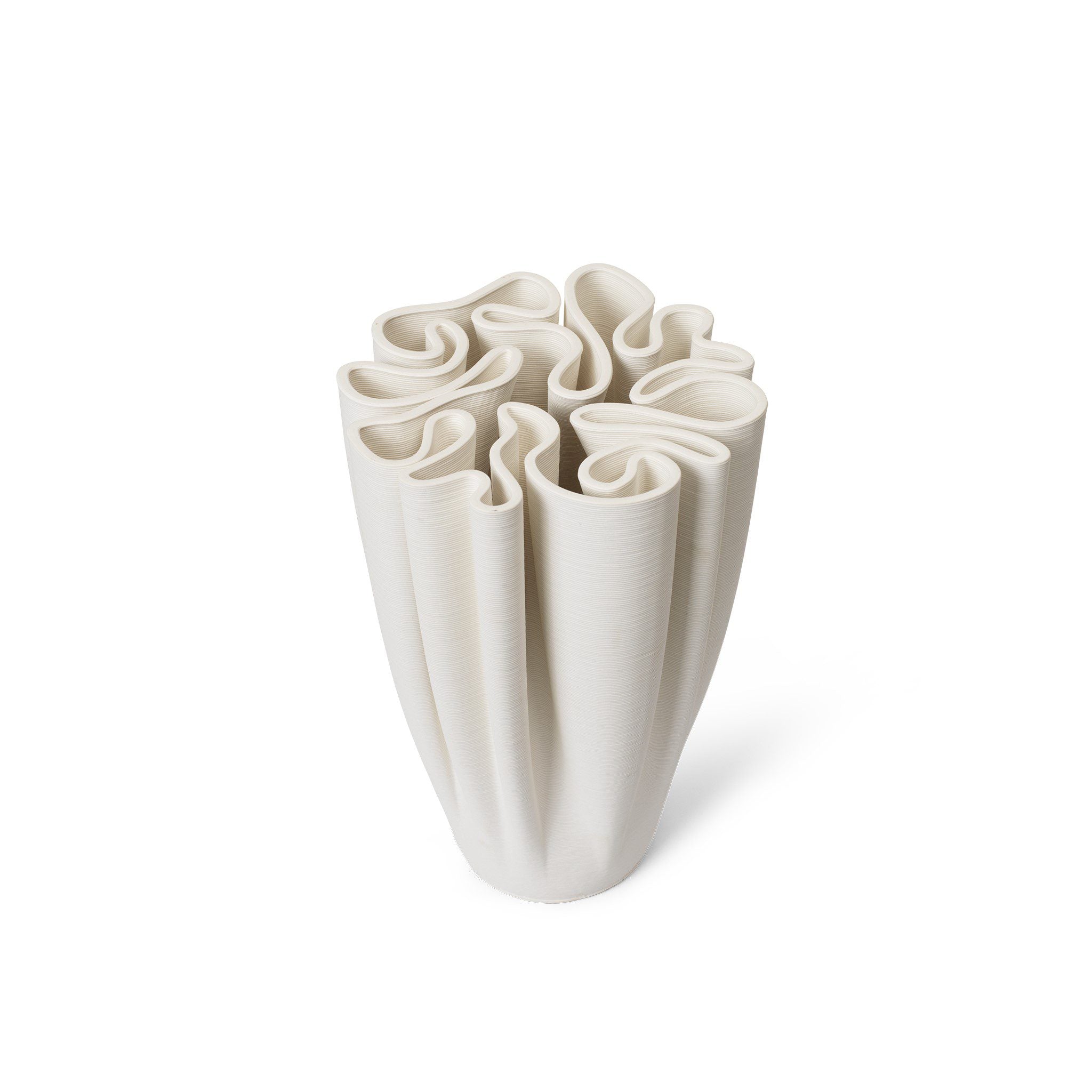 FERM LIVING Dedali Vase - Modern Ceramic Home Decor for Living Room, Bedroom, Office - Minimalist Off White Table Centerpiece for Flowers & Interior Design