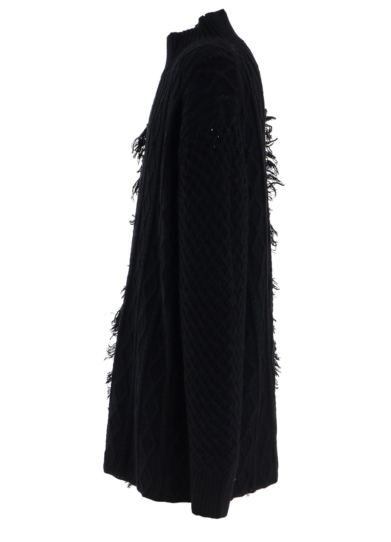 Corpilon Bulky Wool Asymmetrical Fringe Mock Neck Knit Sweater - Cozy Winter Pullover for Women, Perfect for Casual Outfits & Holiday Gatherings