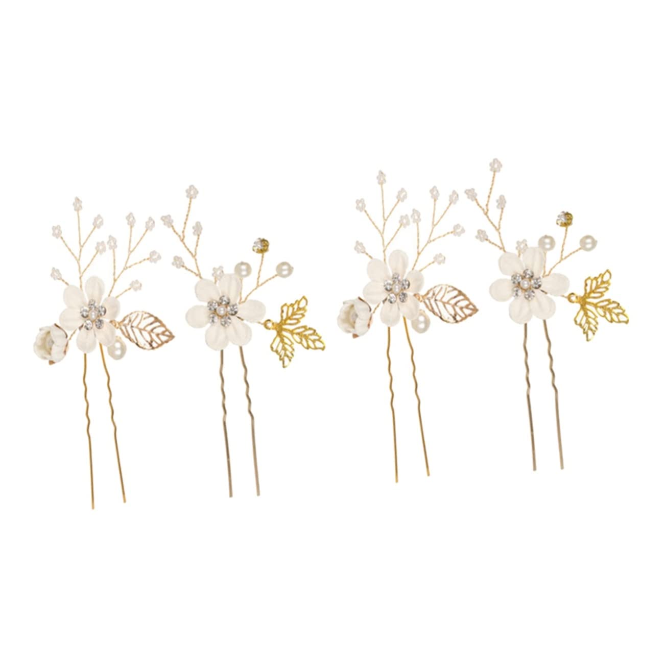 Abaodam 4-Piece Pearl Hair Accessories Set - Elegant Embellished Headbands for Women, Bridal Wedding Hair Jewelry - Perfect for Weddings, Proms, Parties & Special Occasions