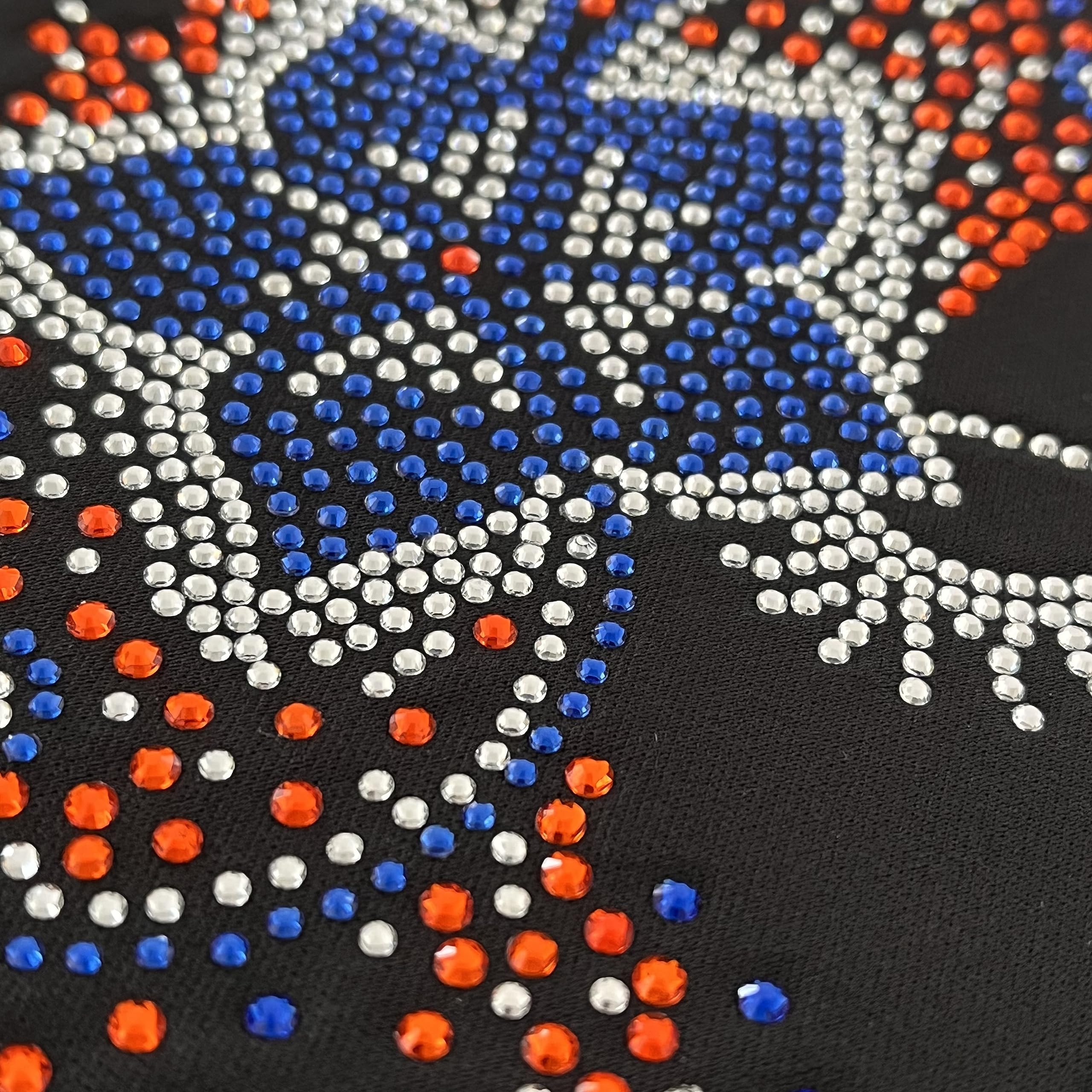 African American Woman Orange Hair Iron-on Rhinestone Design for T-Shirts, Hoodies & DIY Crafts | Perfect for Custom Apparel & Fashion Accessories