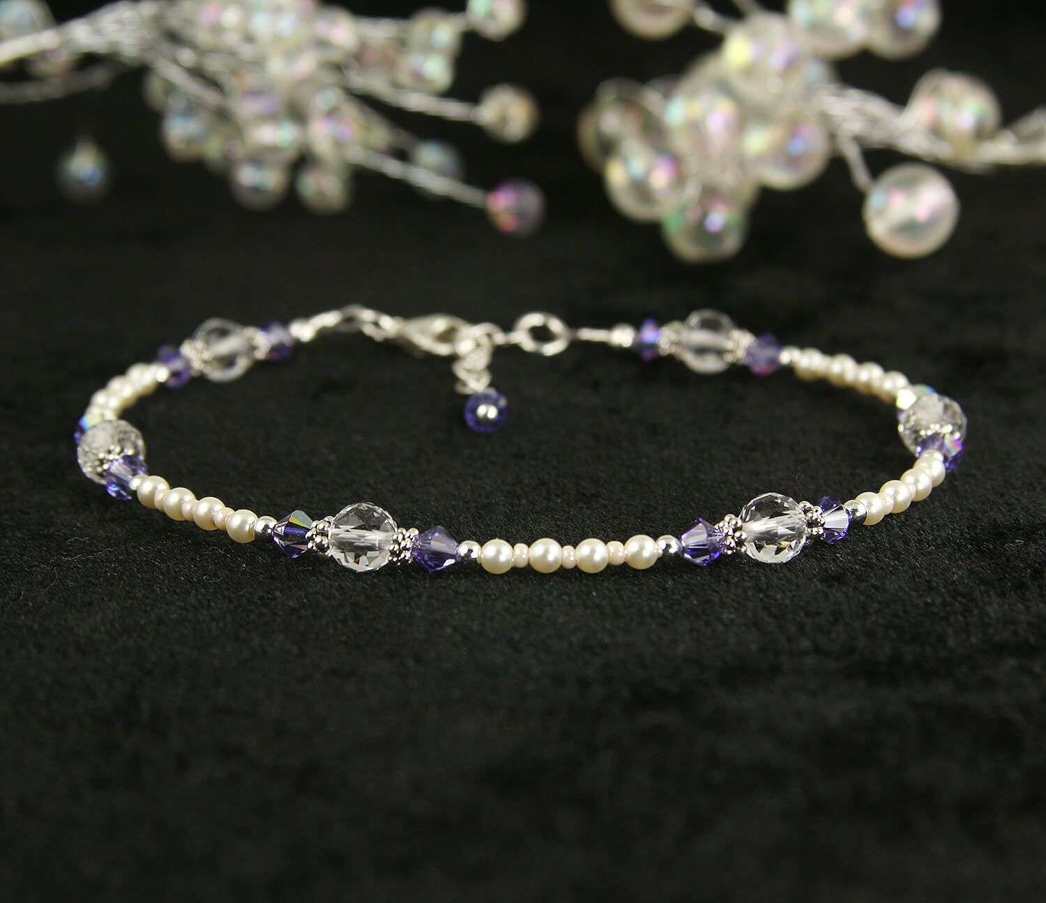 Natural Tanzanite Crystal Beaded Anklet for Women - Elegant Adjustable Ankle Bracelet for Beach, Wedding & Boho Fashion Accessories