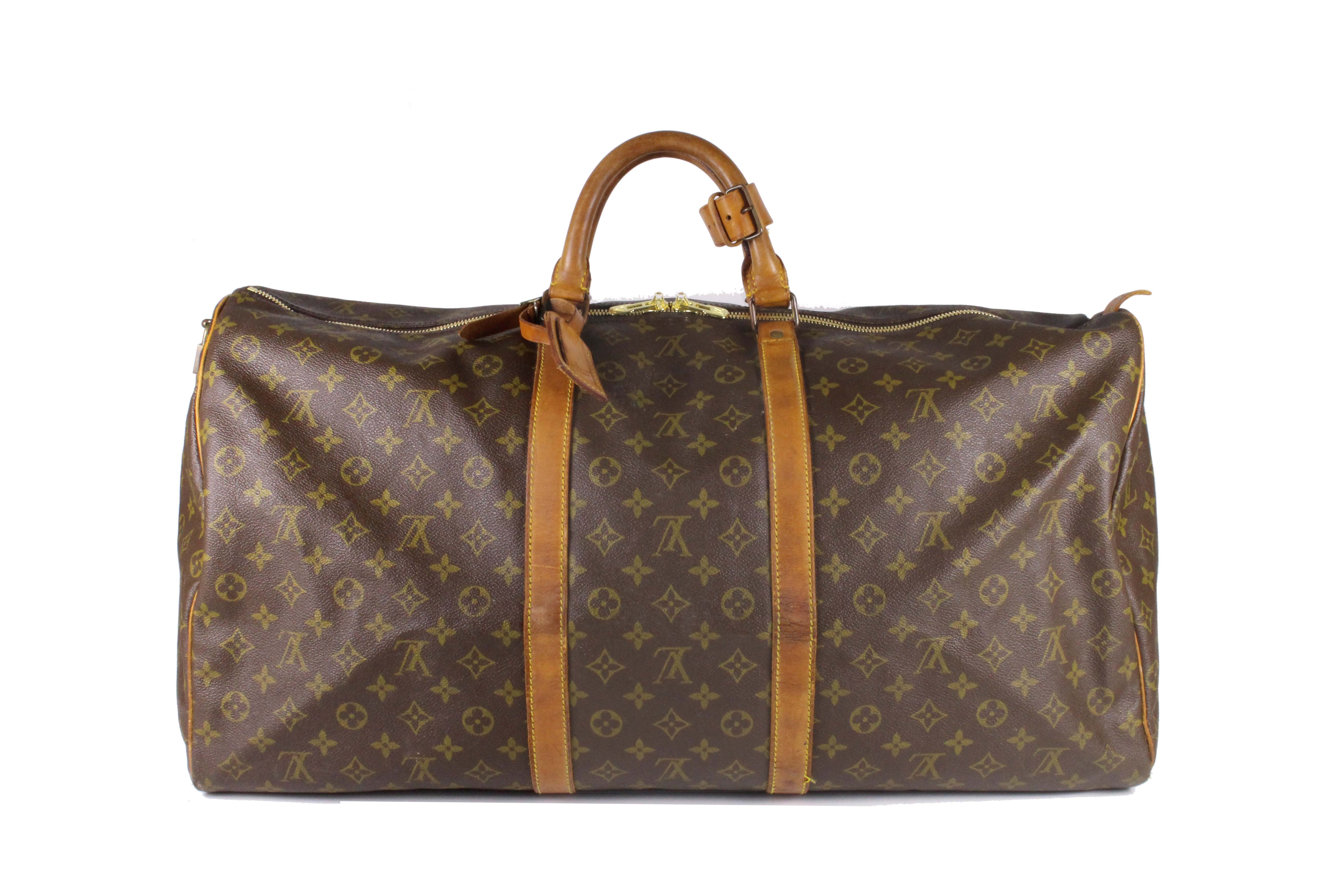 Authentic LOUIS VUITTON Keepall 60 Monogram Canvas Travel Duffle Bag - Luxury Weekend Getaway & Business Travel Companion