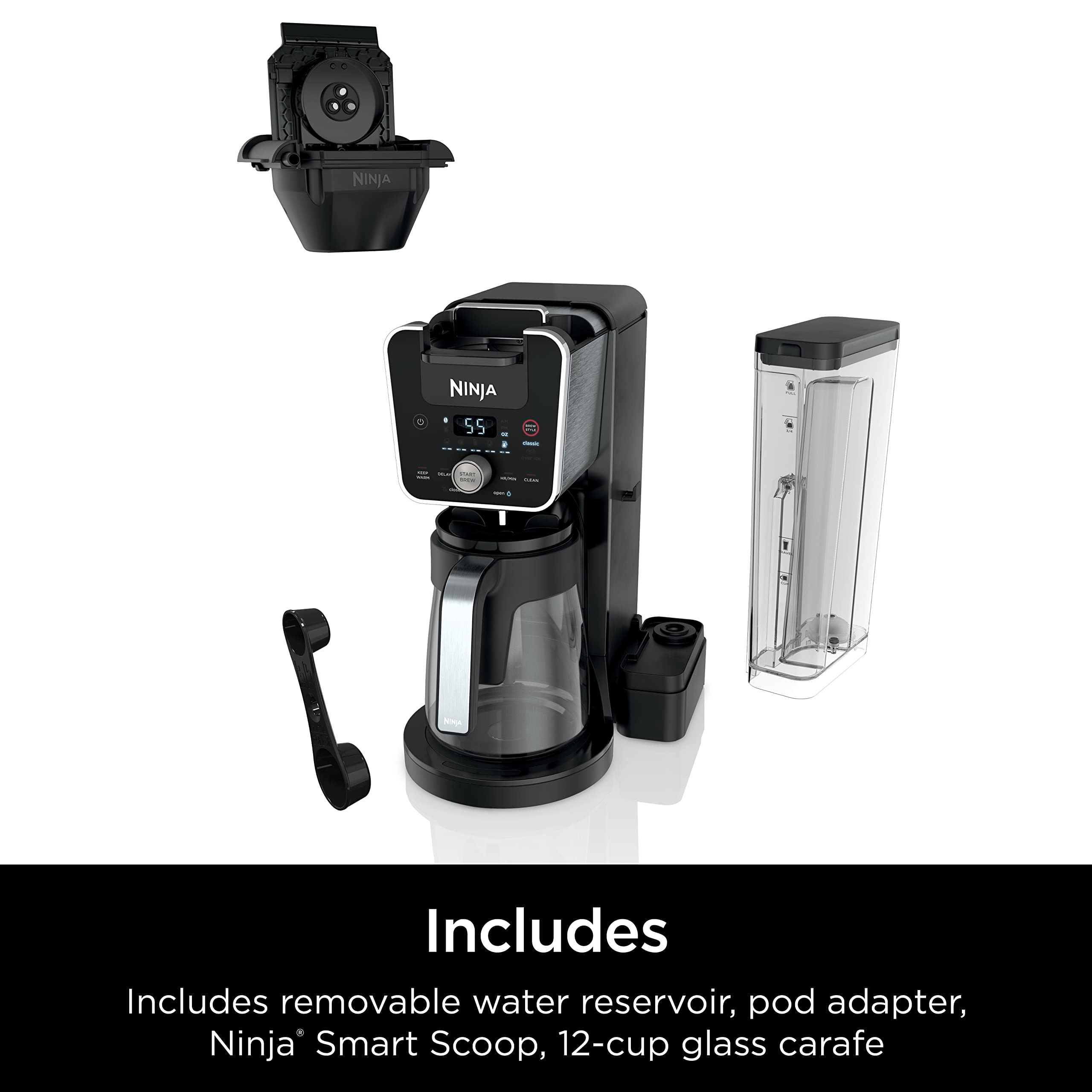 Ninja DualBrew Pro Specialty Coffee Maker - 12 Cup Single Serve Machine with K-Cup & Paper Filter Compatibility for Hot & Iced Coffee | Perfect for Home, Office & Entertaining | CFP201