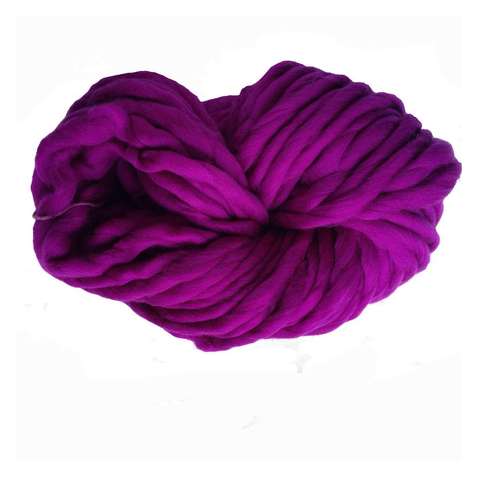 Chunky Knitting Yarn - Super Bulky Roving Yarn for Hand Knitting, Crochet, Arm Knitting - Perfect for Blankets, Hats, Sweaters, Rugs - Soft Blended Yarn (Purple) - Cozy DIY Projects & Home Decor