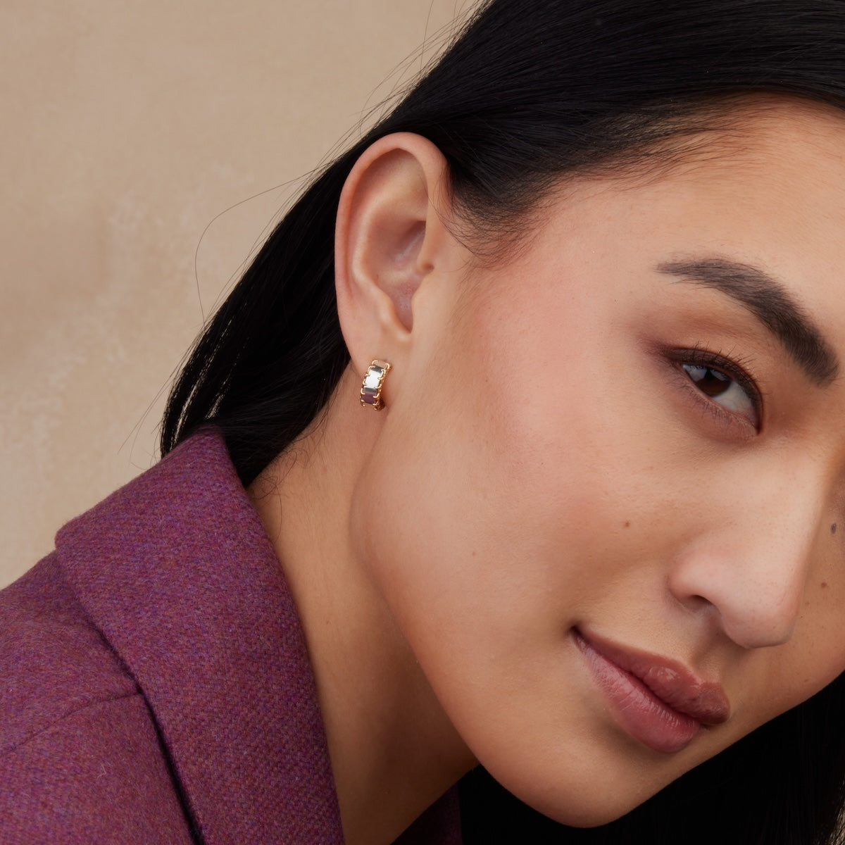 Mixed Metal Stitched Hoop Earrings for Women - Boho Chic Dangle Earrings for Everyday Wear & Special Occasions