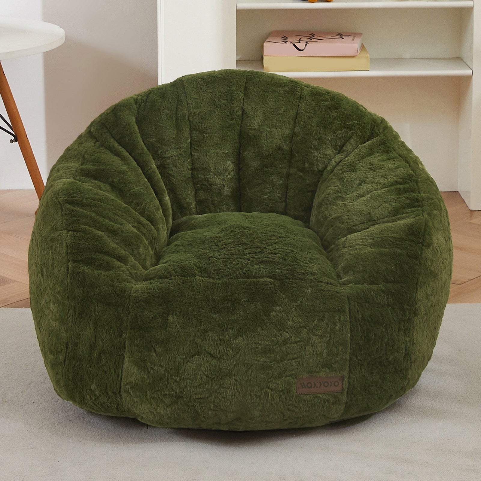 MAXYOYO Kids Bean Bag Chair - Shell Shaped Bean Bag Couch for Boys & Girls, Green - Perfect for Playrooms, Bedrooms & Reading Nooks