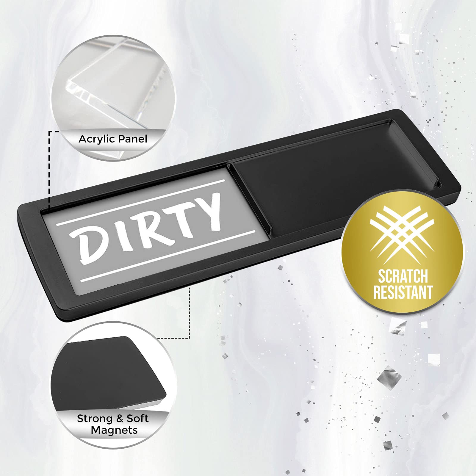 Dishwasher Magnet Clean Dirty Sign - Strong & Classic Kitchen Decor for Dishwasher Door - Stylish Home Organization Accessory (Perfect for Kitchens, Offices & Dorms)