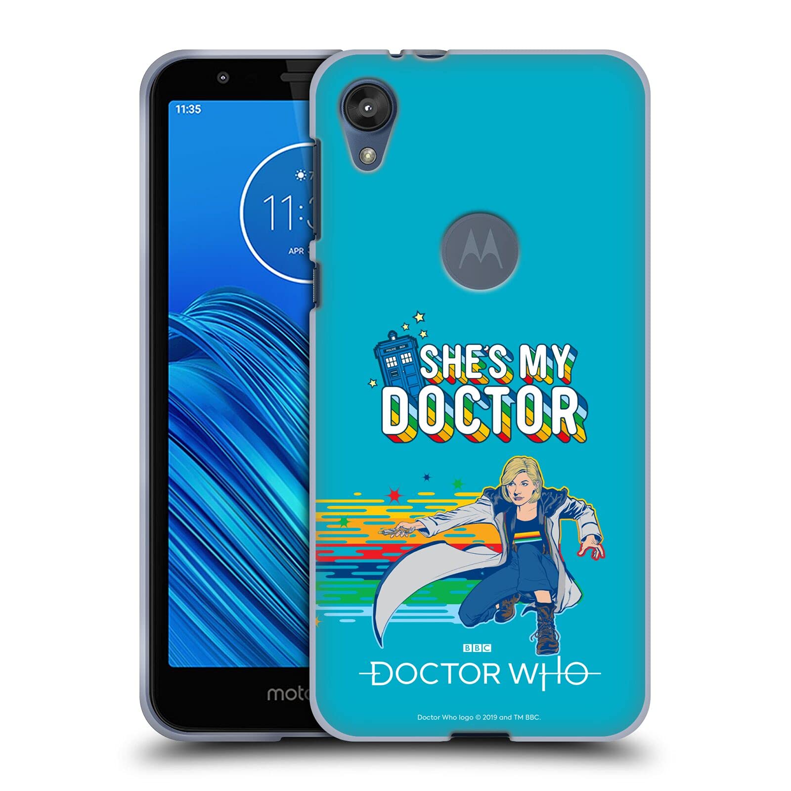 Head Case Designs Doctor Who Jodie Whittaker Season 11 Soft Gel Case for Motorola Moto E6 - Perfect for Sci-Fi Fans & Collectors