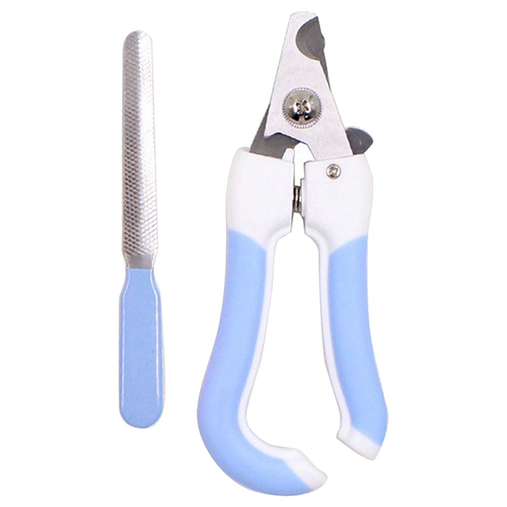 Best Stainless Steel Pet Nail Clippers for Cats & Dogs - 2 Pack Safe Nail Trimmer Set with Portable Case & Blue Nail File - Perfect for Grooming, Travel & Halloween Pet Costume Prep