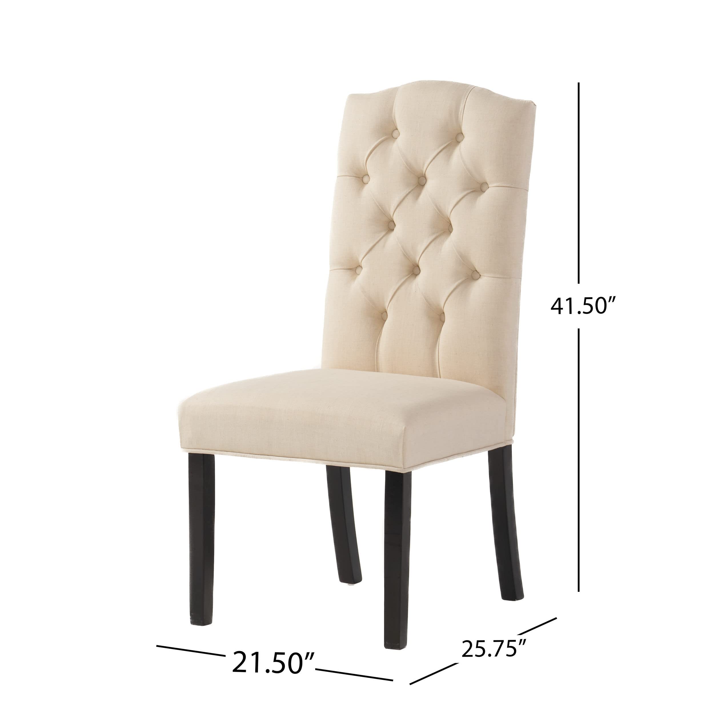 Christopher Knight Home Crown Fabric Dining Chairs Set of 2, Off-White - Elegant Upholstered Side Chairs for Dining Room, Kitchen, or Breakfast Nook