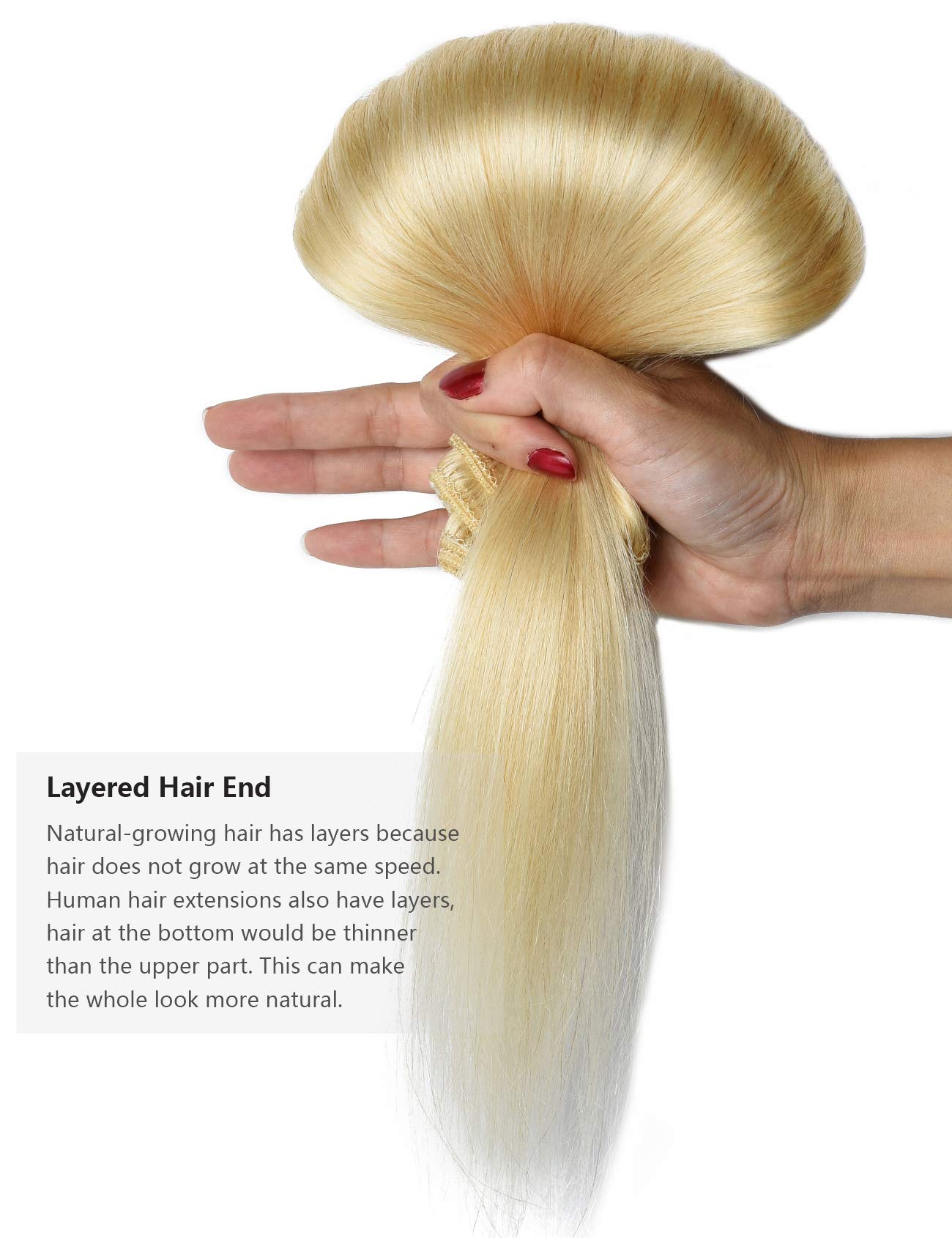 Premium 8-Piece Rose Bud Clip-In Hair Extensions – 100% Remy Human Hair, 18 Clips, 65g/Set, 14 Inch Bleach Blonde | Perfect for Parties, Weddings & Everyday Styling