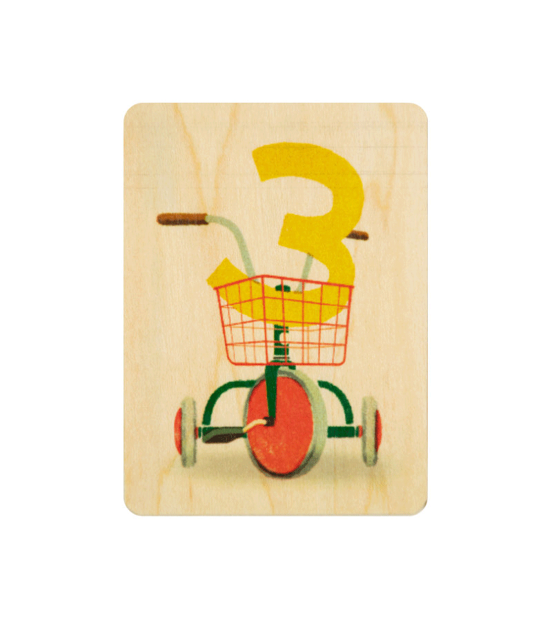 WOODHI Wooden Tricycle Birthday Card for 3 Year Olds - Perfect for Toddler Birthday Gifts & Party Favors
