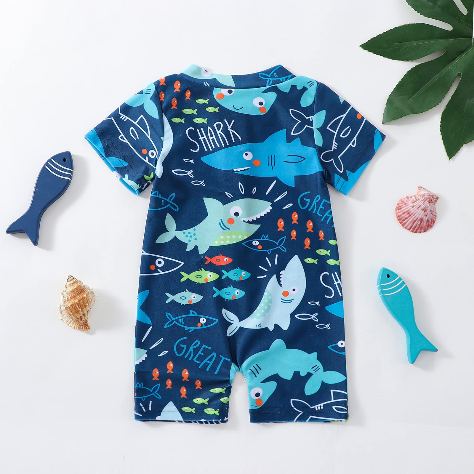 **MERSARIPHY Toddler Boys & Girls Rash Guard Swimsuit - UPF 50+ Sun Protection, Quick Dry, Cartoon Print Baby Beachwear for Pool, Ocean & Summer Play**