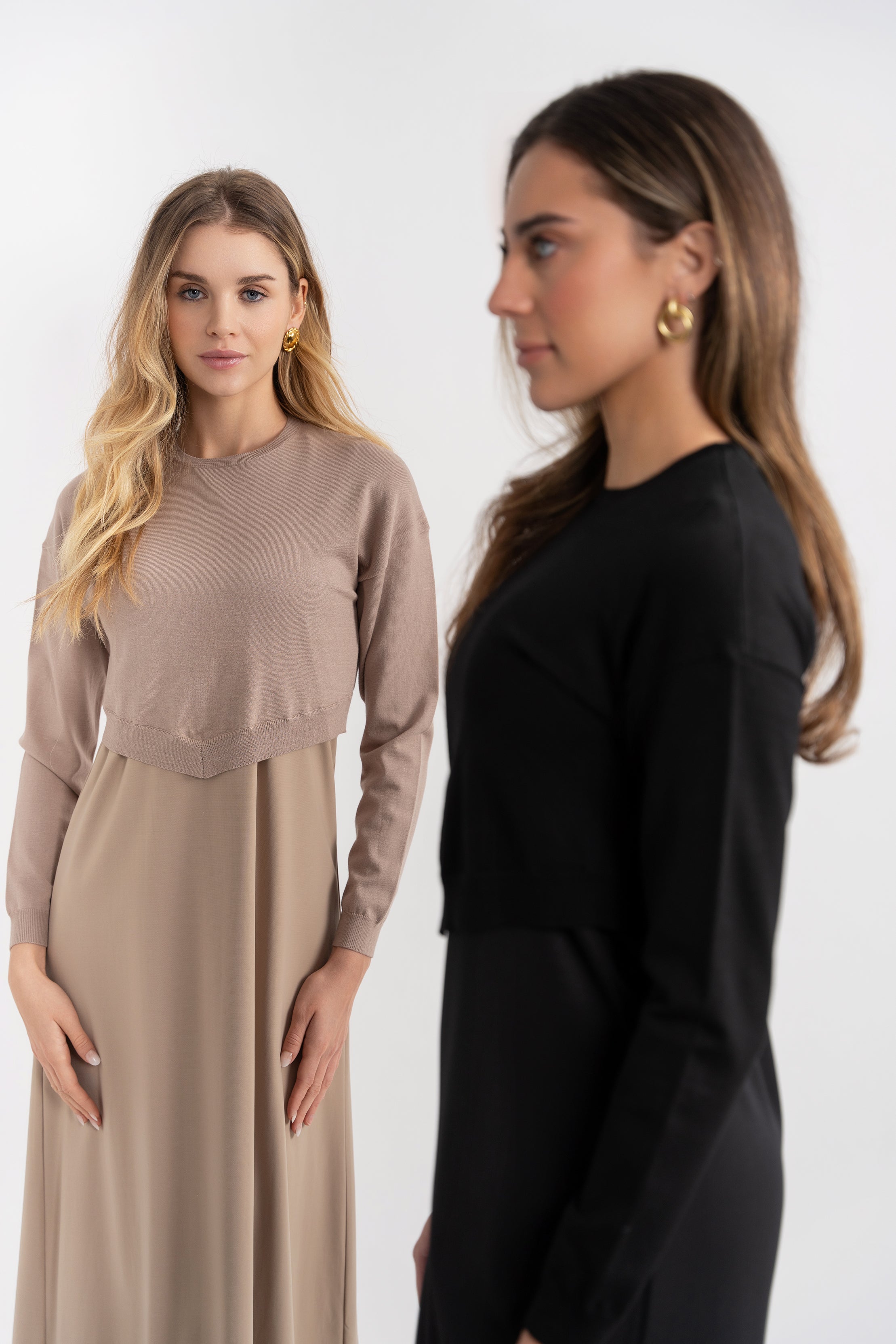 Cozy Knit Cropped Sweater for Women - Soft & Stylish Fall Fashion Top - Perfect for Casual Outings & Layering in Cool Weather