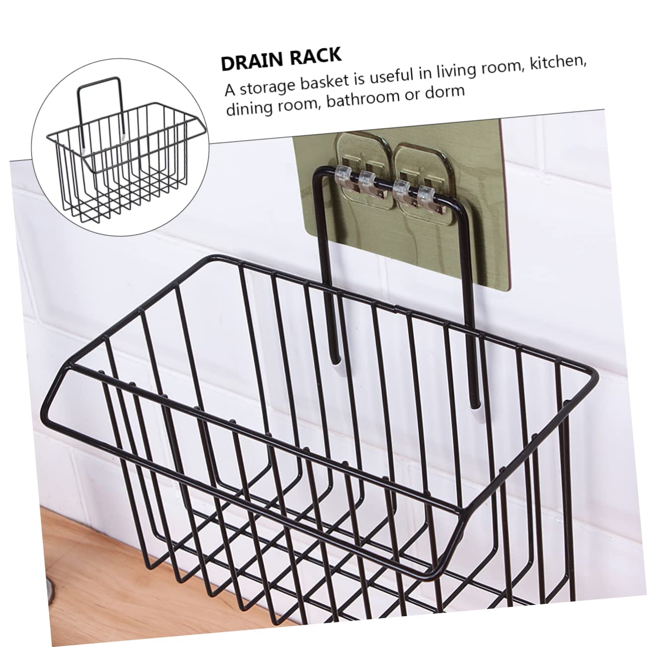 DOITOOL Wall-Mounted Sponge Holder - Kitchen Sponge Rack & Drain Basket for Sink - Organize Sponges, Brushes, and Cleaning Tools - Perfect for Kitchen, Bathroom, and Laundry Room Storage (Stainless Steel)