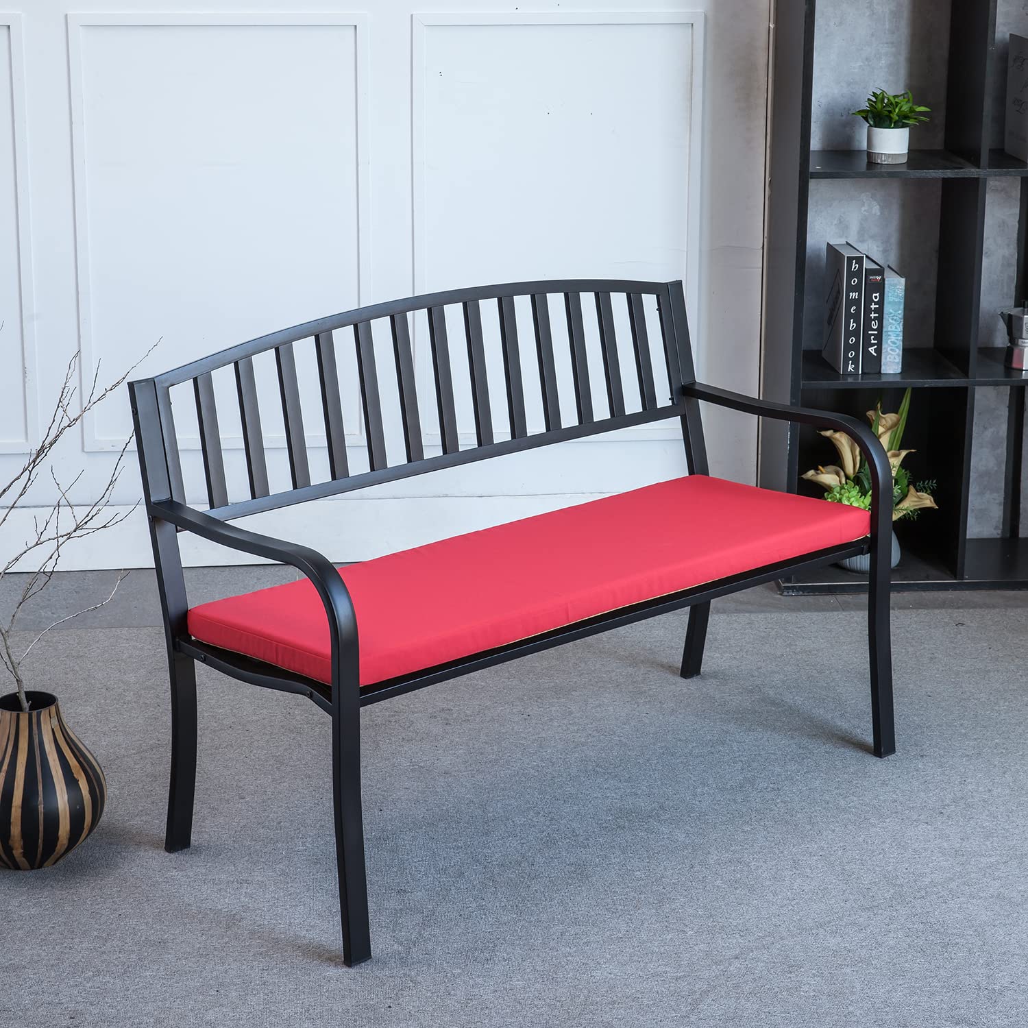 Waterproof Outdoor Bench Cushions for Patio Furniture - SAMTY Garden Swing & Love Seat Cushion with Washable Cover | Perfect for Porch, Deck, Backyard & Outdoor Lounge Areas