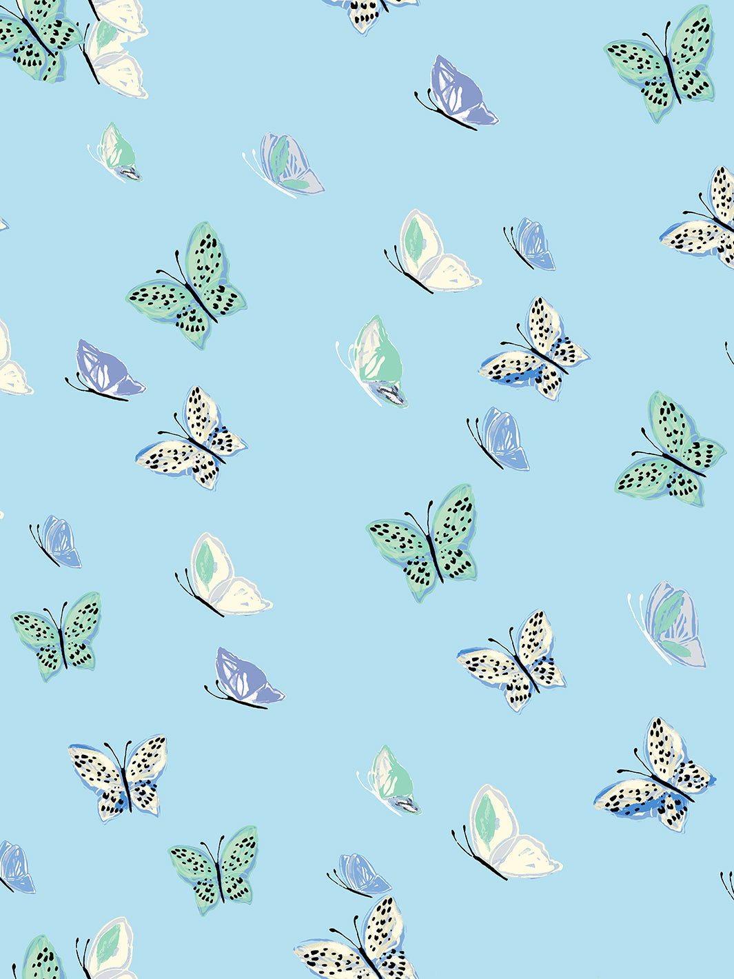 Mariposa Butterfly Wallpaper - Baby Blue Floral Design by Tea Collection | Perfect for Nursery, Bedroom & Home Decor