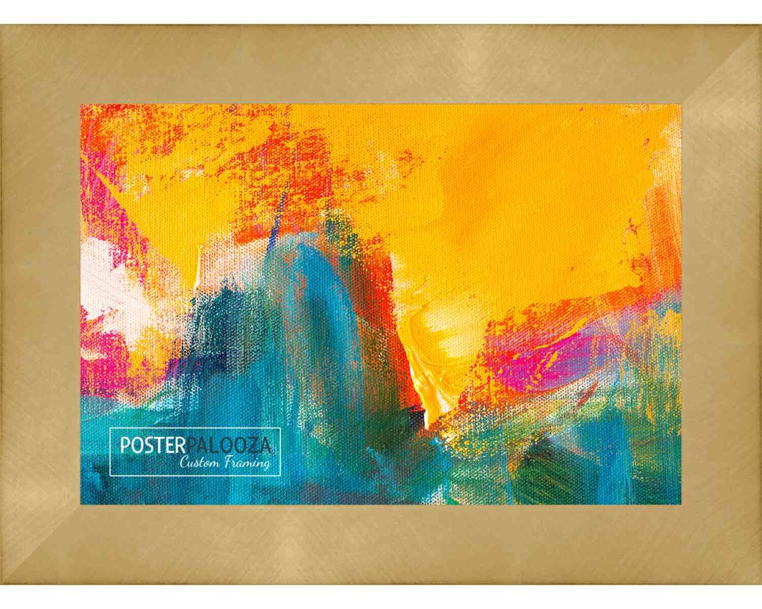 34x24 Inch Modern Gold Wooden Picture Frame with UV Protective Acrylic, Foam Backing & Hanging Kit - Perfect for Wall Art, Family Photos & Home Décor