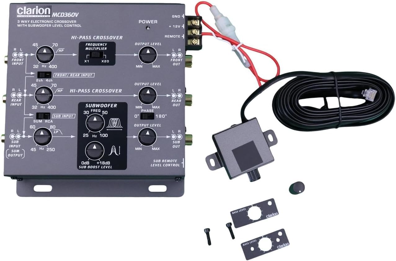 Clarion MCD360 3-Way 6-Channel Electronic Crossover with Subwoofer Control - Car Audio System for Enhanced Bass & Sound Quality | Perfect for Car Stereo Upgrades & Custom Audio Installations