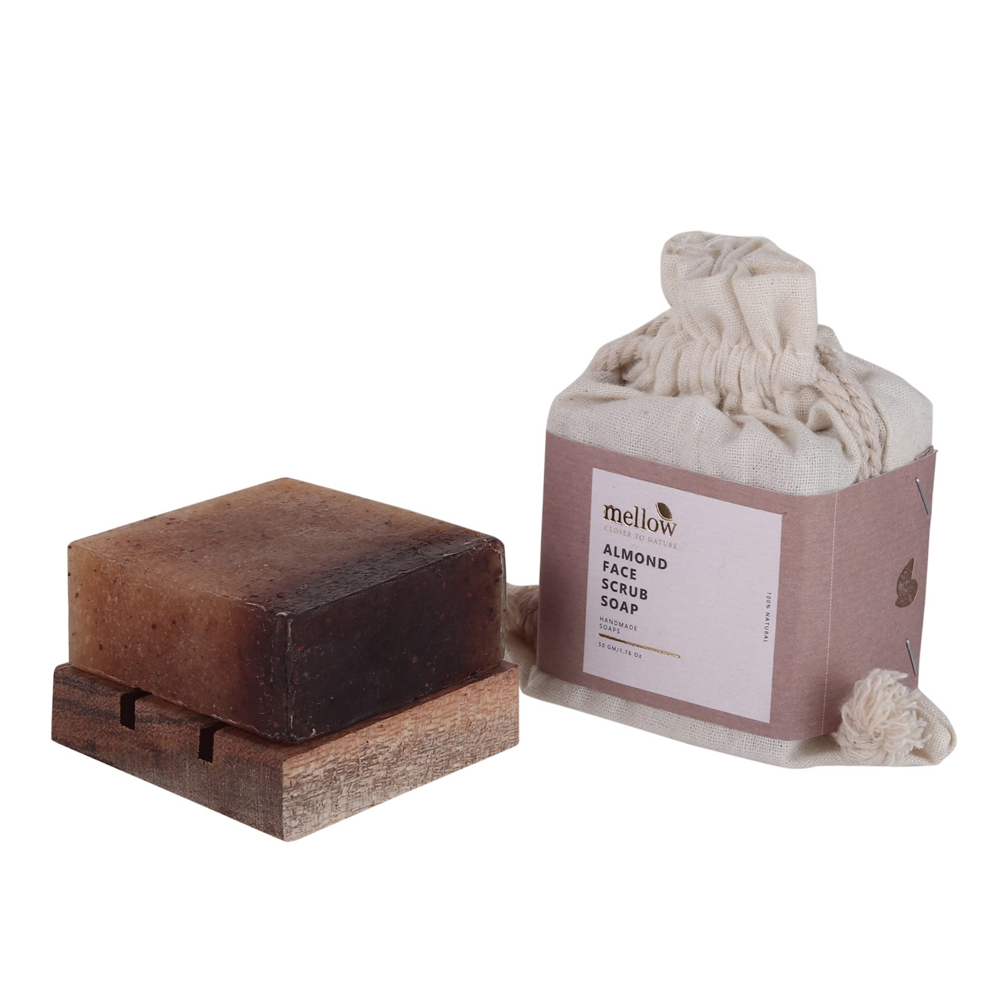 Organic Ayurvedic Almond Giri Powder Face Scrub & Herbal Soap (50g) - Natural Blackhead Remover, Dark Spot Treatment, Moisturizing & Nourishing Facial Cleanser - Paraben & Sulfate Free - Perfect for Daily Skincare & Spa Routine