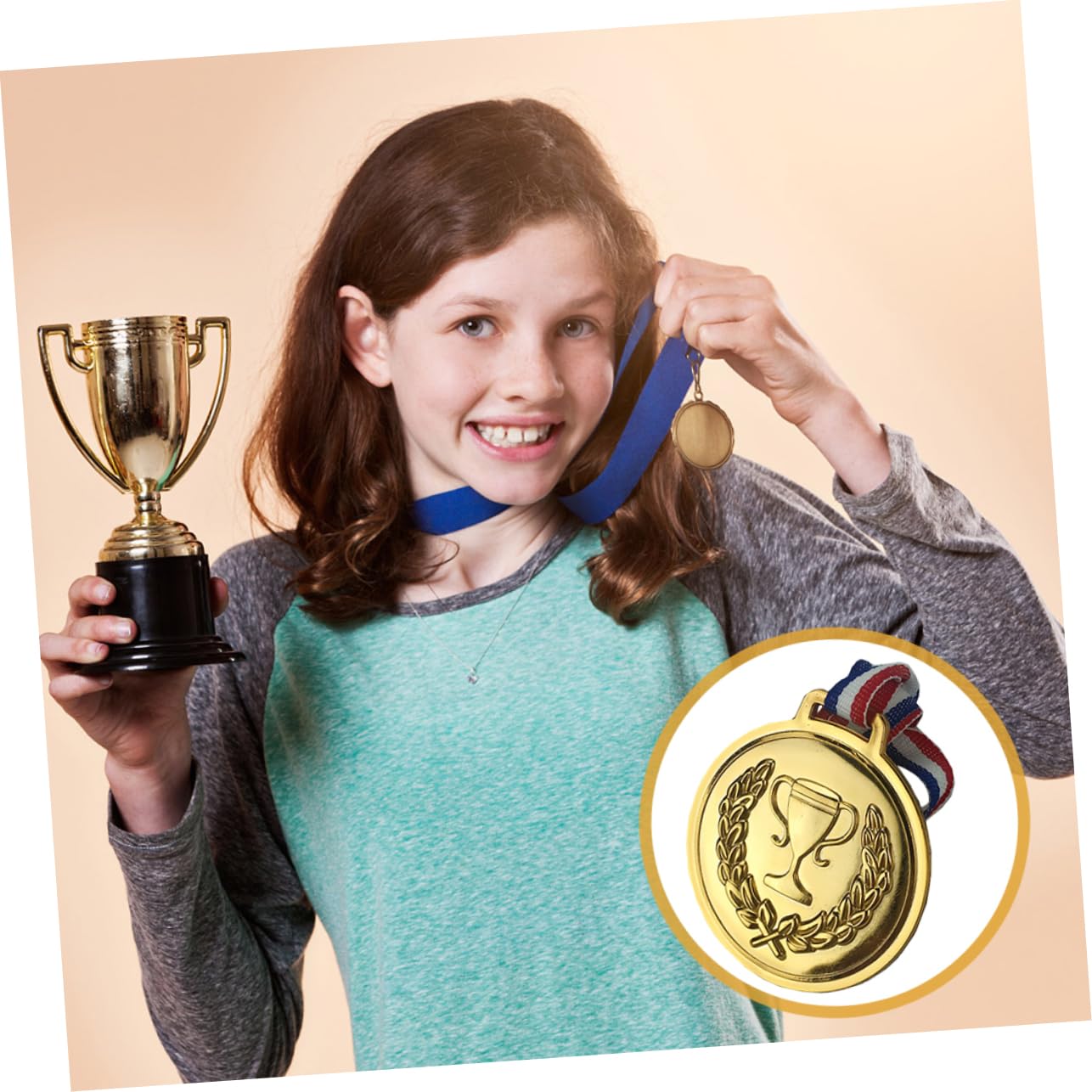 10pcs Christmas Game Gold Medal Prizes - Award Trophies for Adults & Kids - Perfect for Holiday Parties, Competitions & Festive Gift Giving