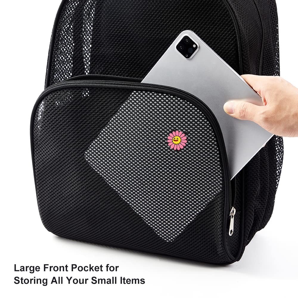 COVAX Durable Mesh Backpack for School, College, Work & Travel - Heavy Duty Semi-Transparent Bookbag for Swimming, Beach, Sports, Gym & Outdoor Activities - Perfect for Students, Professionals & Travelers
