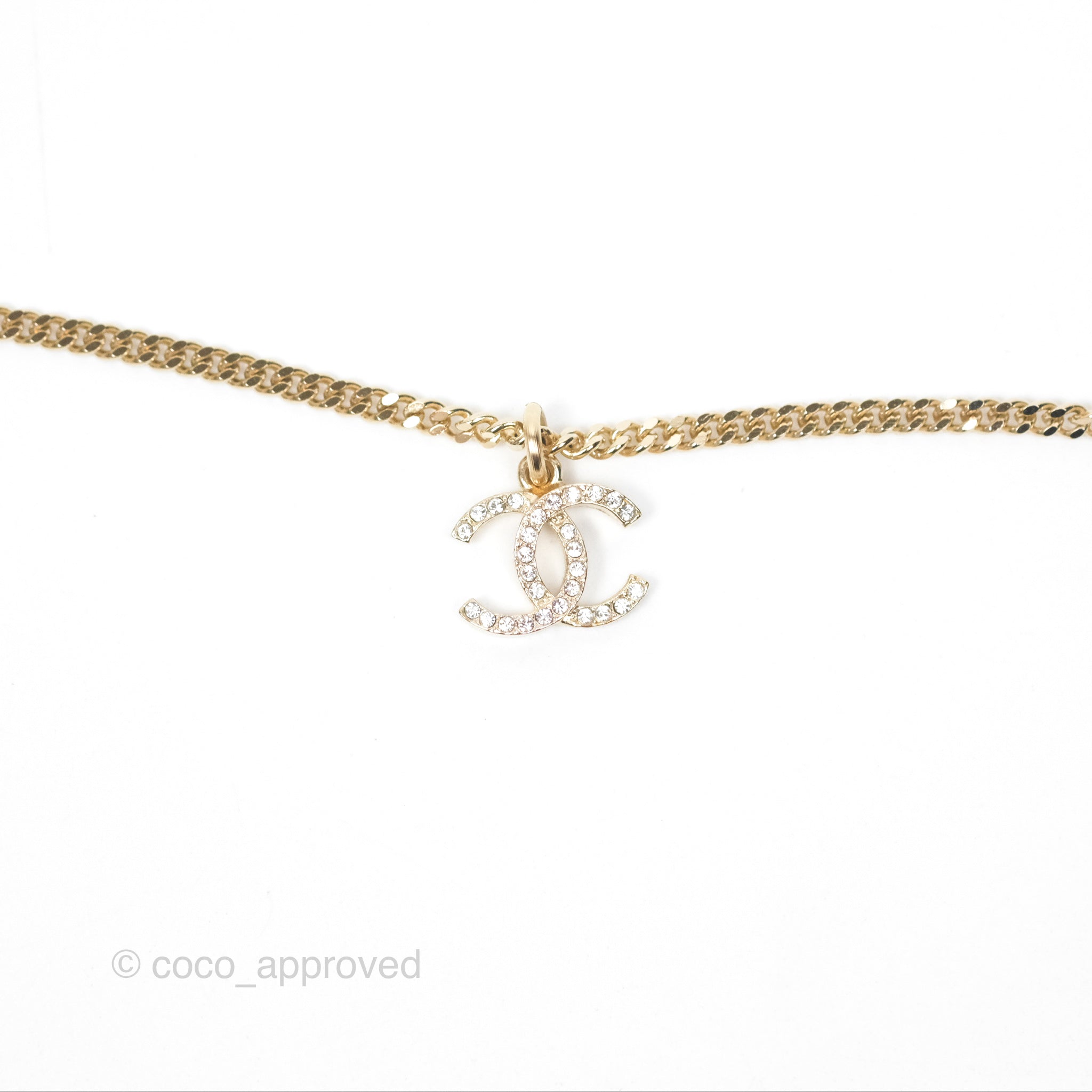 Chanel CC Logo Charm Necklace in 21K Gold Tone - Elegant Jewelry for Women, Perfect for Parties, Weddings & Special Occasions