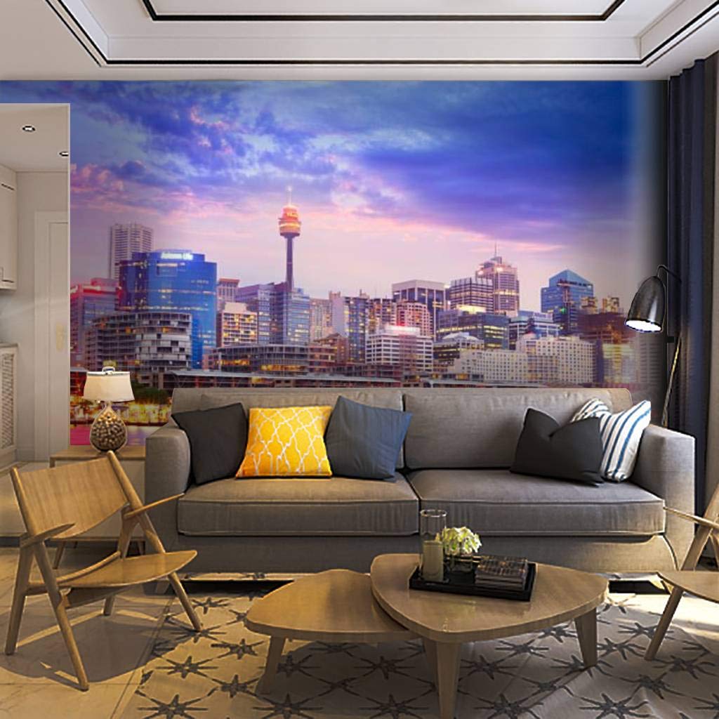 Self-Adhesive Removable Peel & Stick Wallpaper Mural - Sydney Darling Harbour Scenic View, Home Decor Wall Decal for Living Room, Bedroom, Office | Easy DIY Home Craft & Wall Sticker for Renters