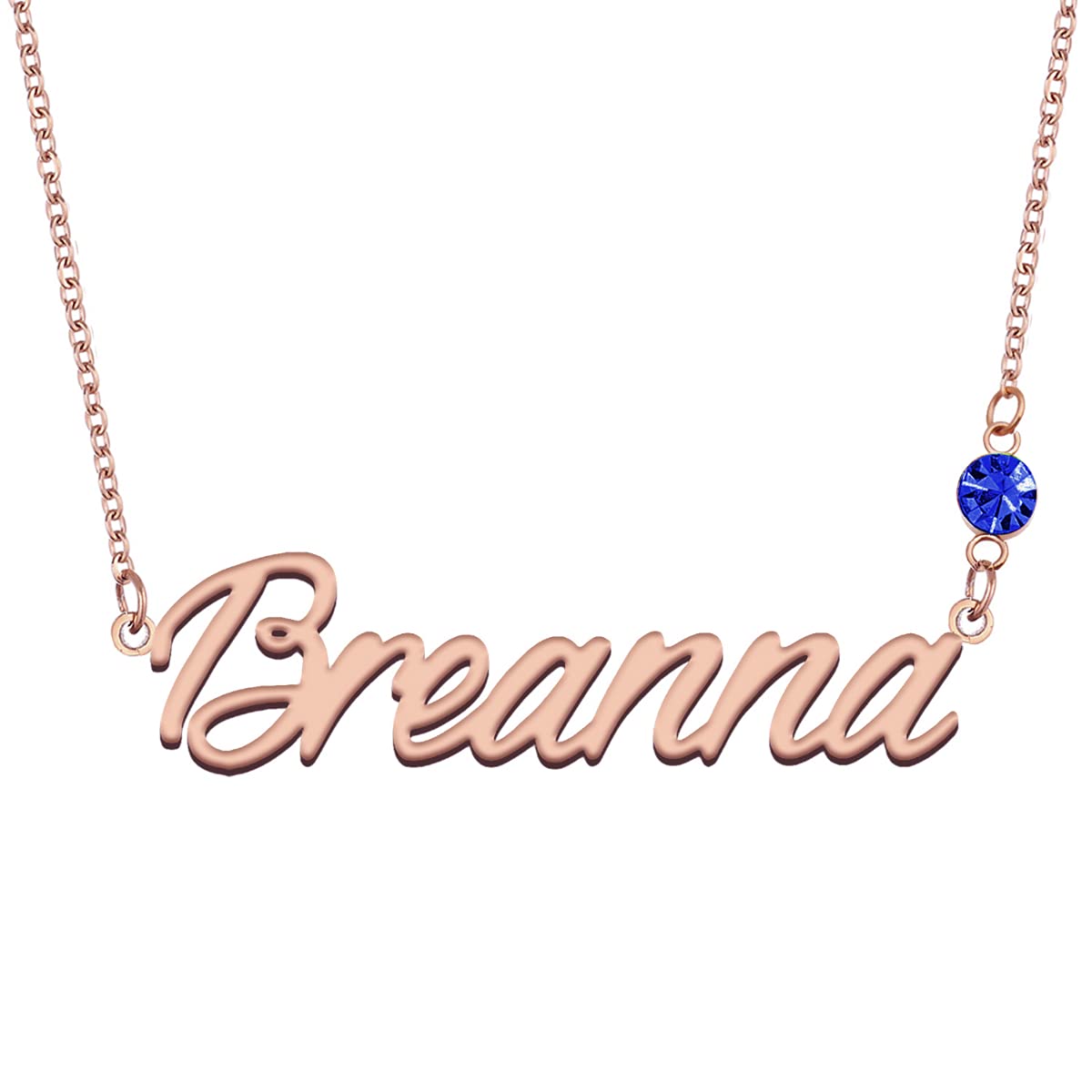 **Personalized Birthstone Name Necklace - Rose Gold Custom Jewelry Gift for Mom, Women, Wife - Perfect for Mother's Day, Birthday & Anniversary Gifts**