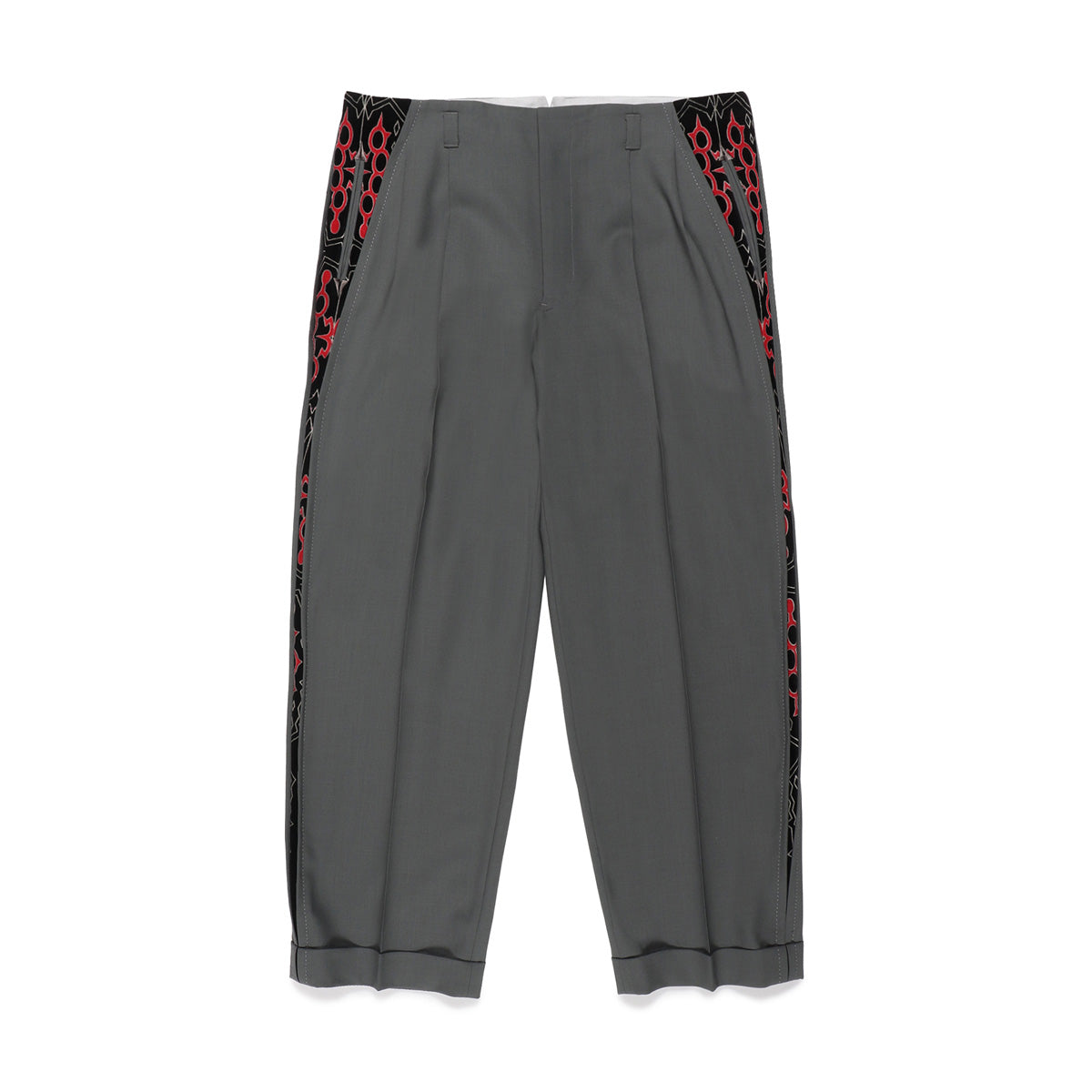 Wolf's Head Rockabilly Pants - Vintage Style High Waist Trousers in Grey & Black | Retro Fashion for Men, Rockabilly Outfits, 1950s Inspired Clothing