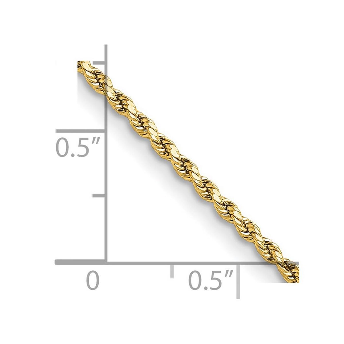 14K Gold 2mm Sparkle Cut Rope Chain Necklace for Women & Men - Durable Semi-Solid Jewelry for Everyday Wear, Gifts & Special Occasions
