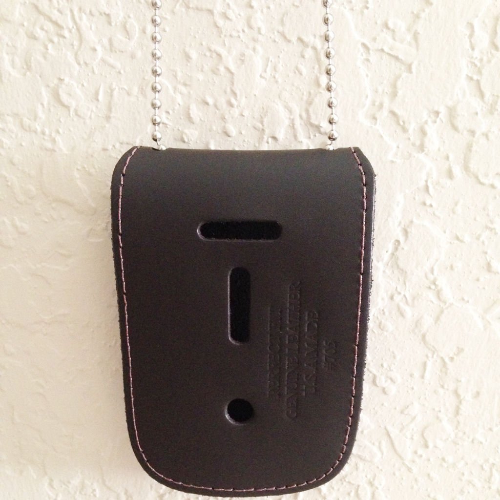 Universal Leather Neck Chain Badge & ID Holder - Dark Brown - Adjustable Lanyard for Work, School & Security - Perfect Fit USA - Office, Hospital & Event Use