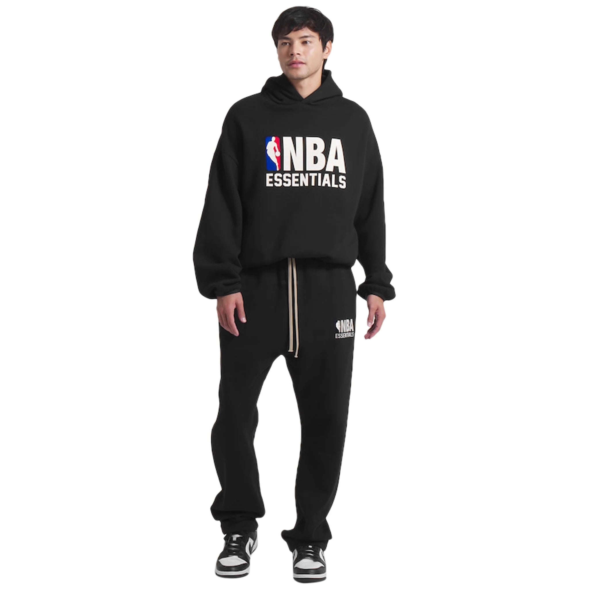Fear of God Essentials x NBA Relaxed Fit Black Sweatpants for Men - Casual Lounge Pants for Basketball Fans & Streetwear Style
