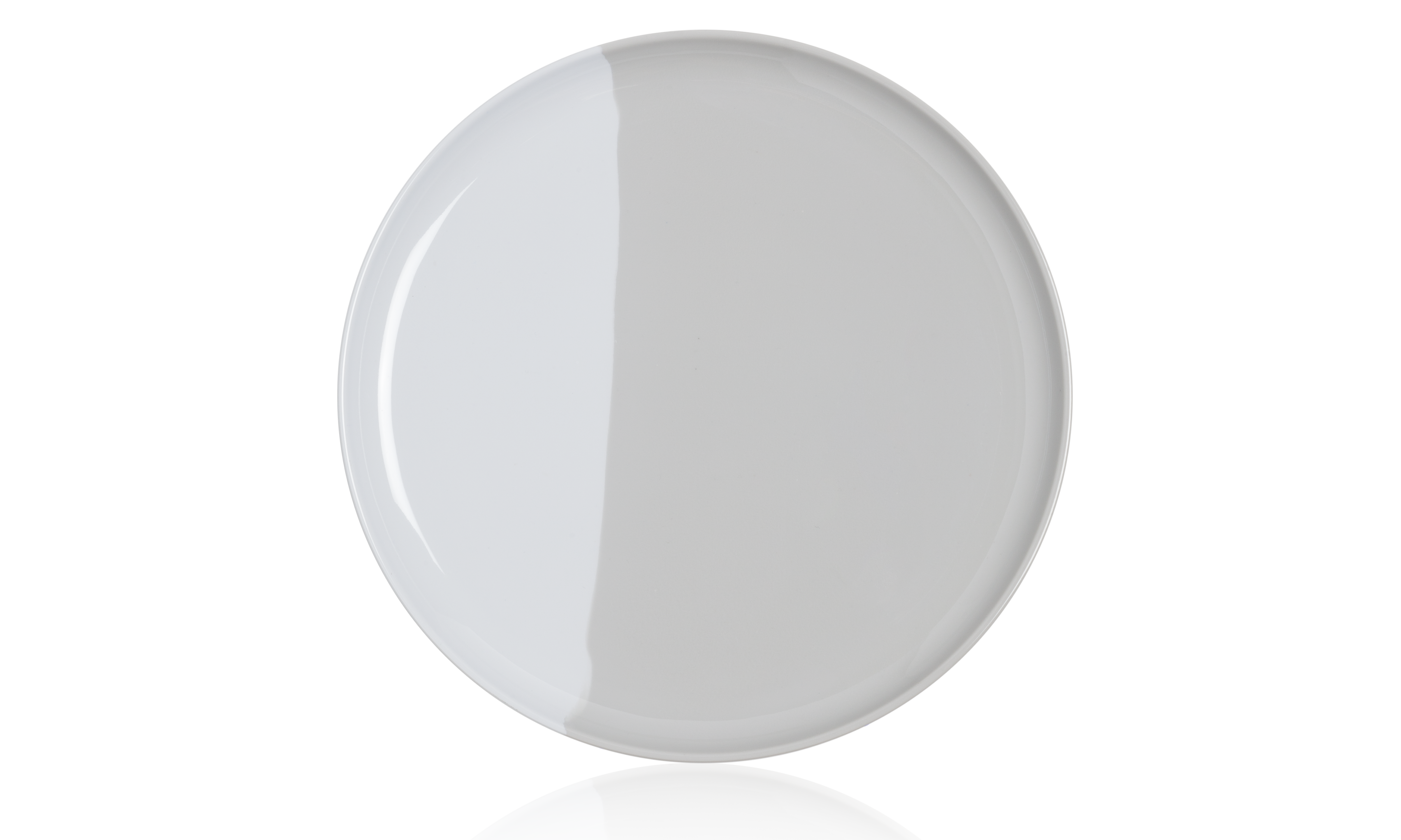 Premium 1/2 & 1/2 Melamine Dinner Plates - Silver/Grey (Set of 4) - Durable & Stylish for Restaurants, Picnics, and Outdoor Dining