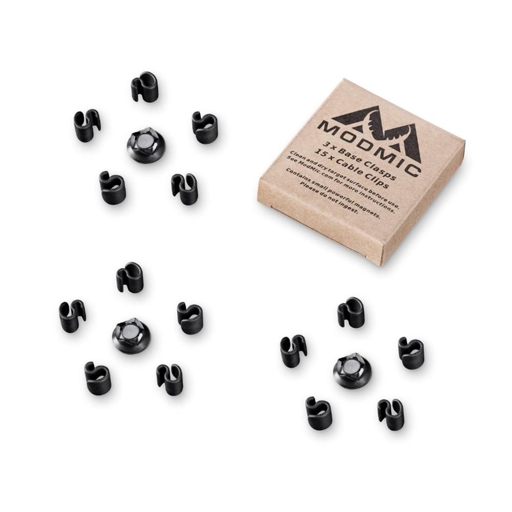 Antlion Audio ModMic Accessories Combo - 3 Base Clasps & 15 Cable Clips for Headset Microphone | Perfect for Gaming, Streaming & Voice Chat