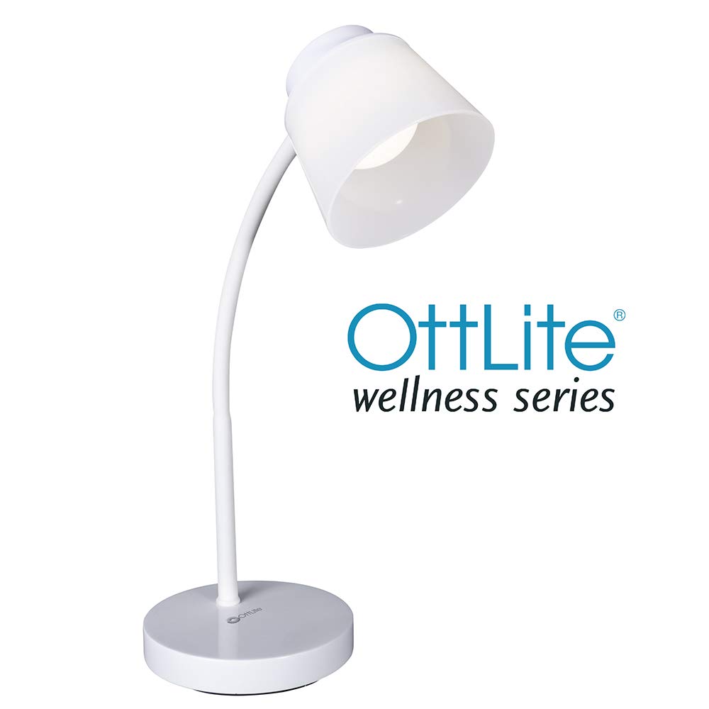 OttLite Clarify LED Desk Lamp with 4 Brightness Settings – Touch Control, Adjustable Neck, ClearSun Lighting for Home Office, Study & Reading – Perfect for Work, Homework, Crafts & Nightstand Use