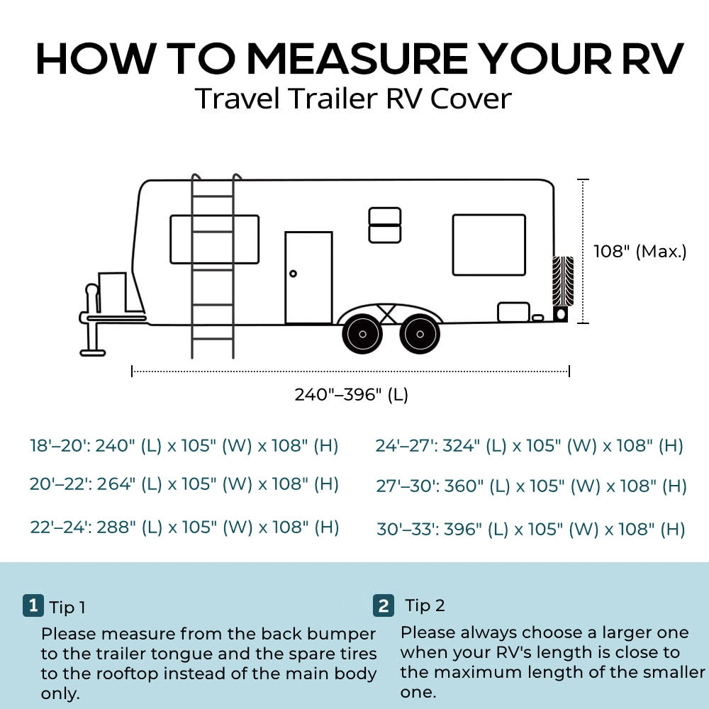 Best Waterproof Travel Trailer Covers for All Seasons - Heavy Duty RV Camper Cover for Outdoor Protection & Storage