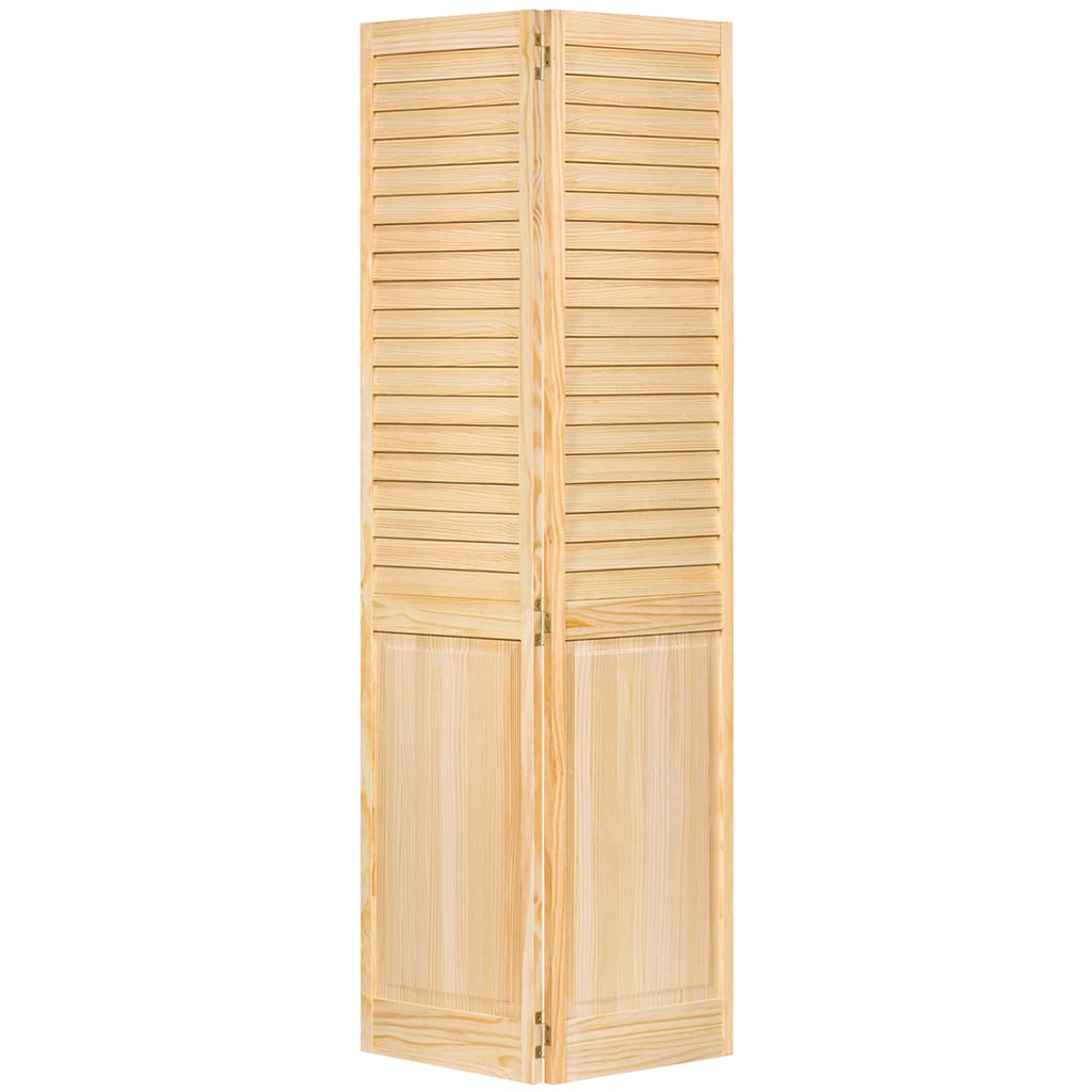 80 x 30 x 1-3/8 Inch White Bi-Fold Closet Doors with Plantation Louver Panels - Perfect for Bedroom, Walk-In Closet & Home Organization