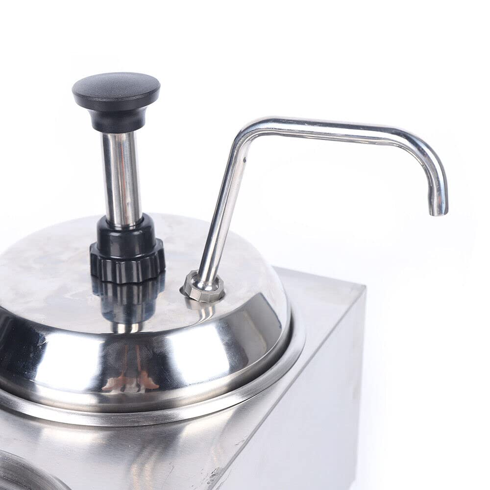 Commercial Electric Nacho Cheese Dispenser Warmer - 2X 2.1Qt Dual Hot Fudge Warmer with 1600W Power & 86-230℉ Adjustable Temperature - Perfect for Cheese Sauce, Caramel, Chocolate in Movie Theaters, Restaurants & Catering Events